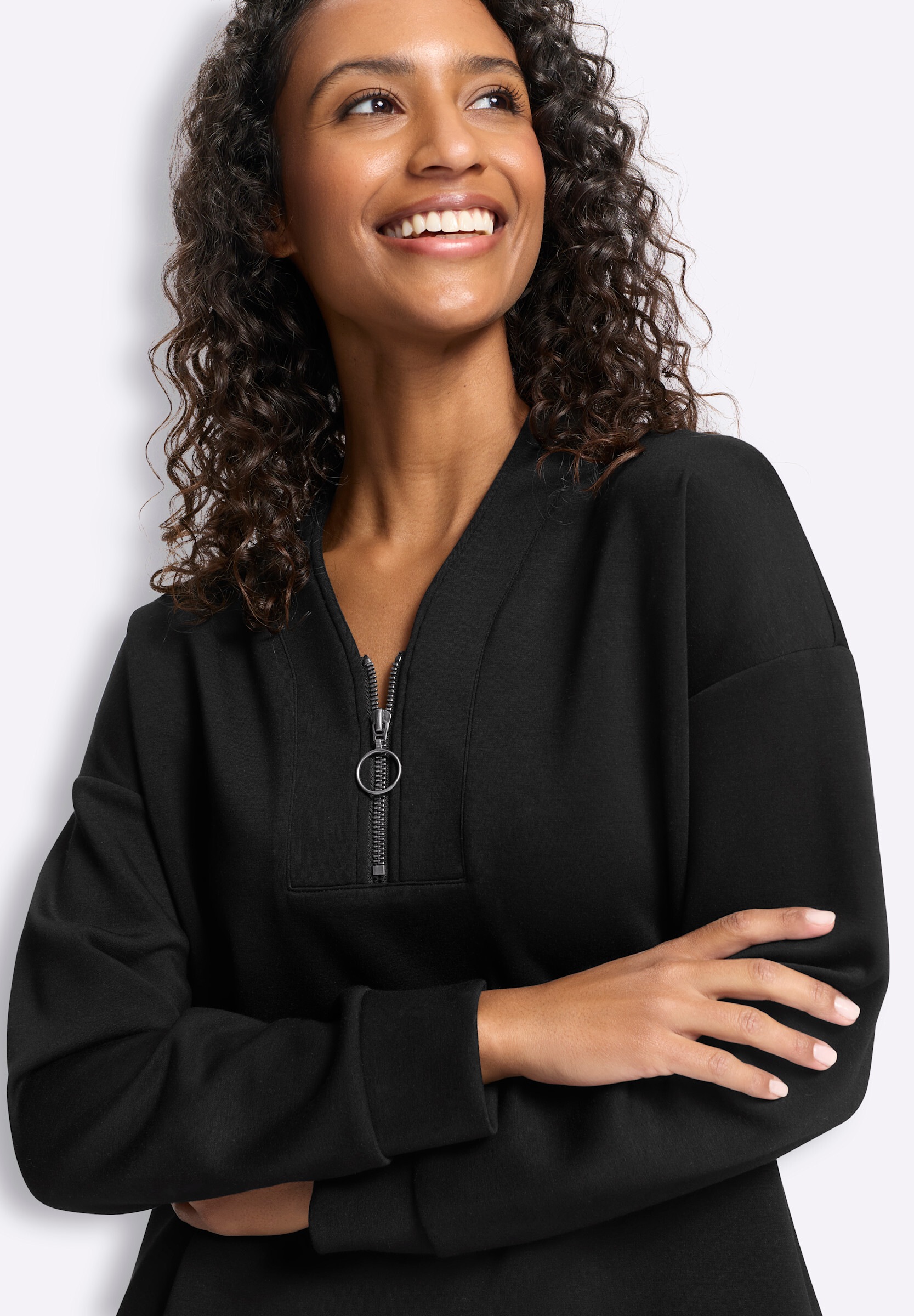 heine Sweatshirt »Sweatshirt Stehkragenshirt mit Seitenschlitzen«
