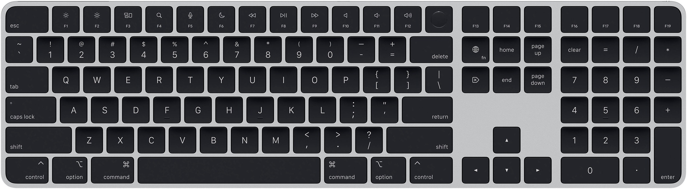 Apple Apple-Tastatur »Magic Keyboard mit Touch ID und Ziffernblock«, (Ziffernblock-Multimedia-Tasten-USB-Anschluss)