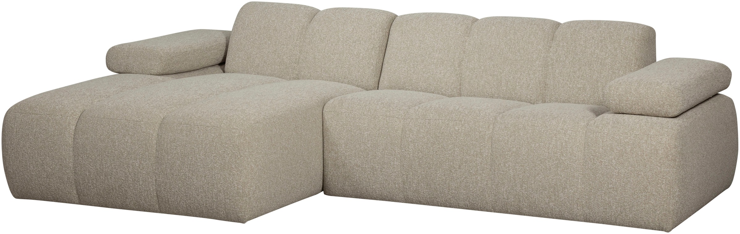 WOOOD Chaiselongue »Mojo Bouclé-Bezug mit verstellbarer Armlehne, H 74 x B 284 x T 160 cm« Tragkraft 360 kg, Maximale Verschleißfestigkeit, Pfleiglicht