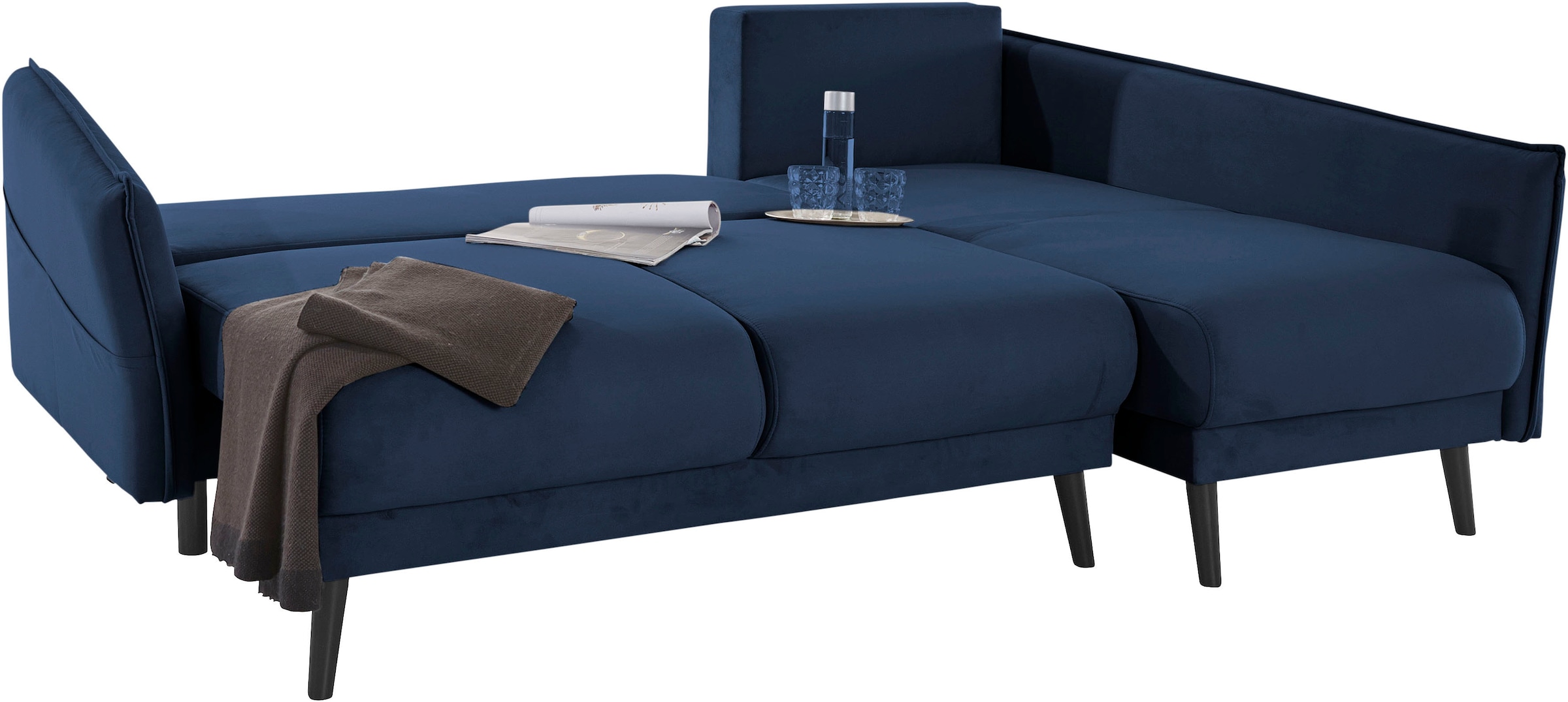 Home affaire Ecksofa »Asra L-Form, B: 240 cm« Bettfunktion, Bettkasten, Taschen & 3 Zierkissen, Federkern