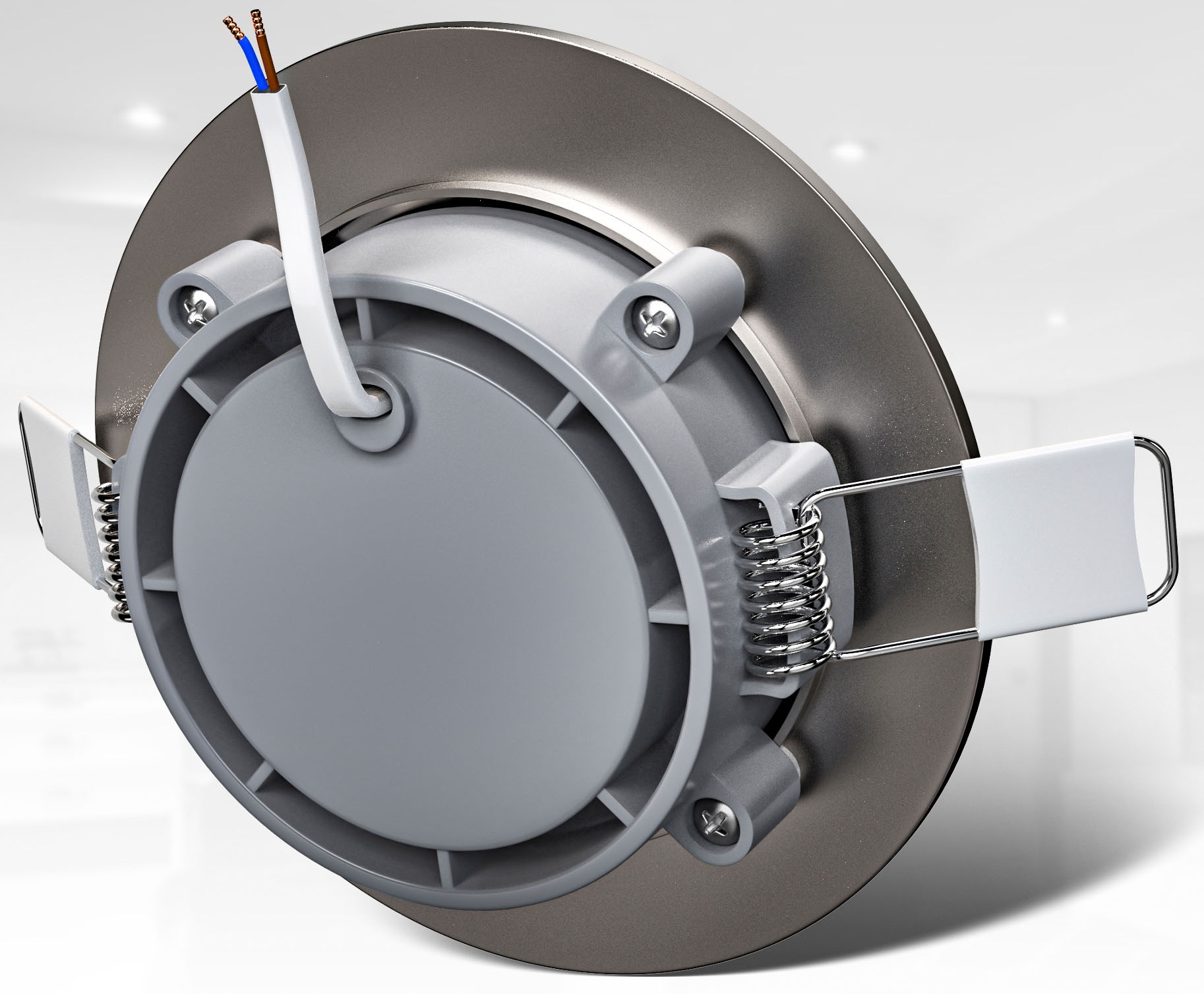 B.K.Licht LED Einbauleuchte »BK_EL1278 6er Set Bad Einbaustrahler, IP44 geschützt, flache Spots« LED-Modul 6 Stk. Warmweiß 3.000K, 480Lm, 4,9W, Kunststoff, 9 x 2,5 cm, Nickel