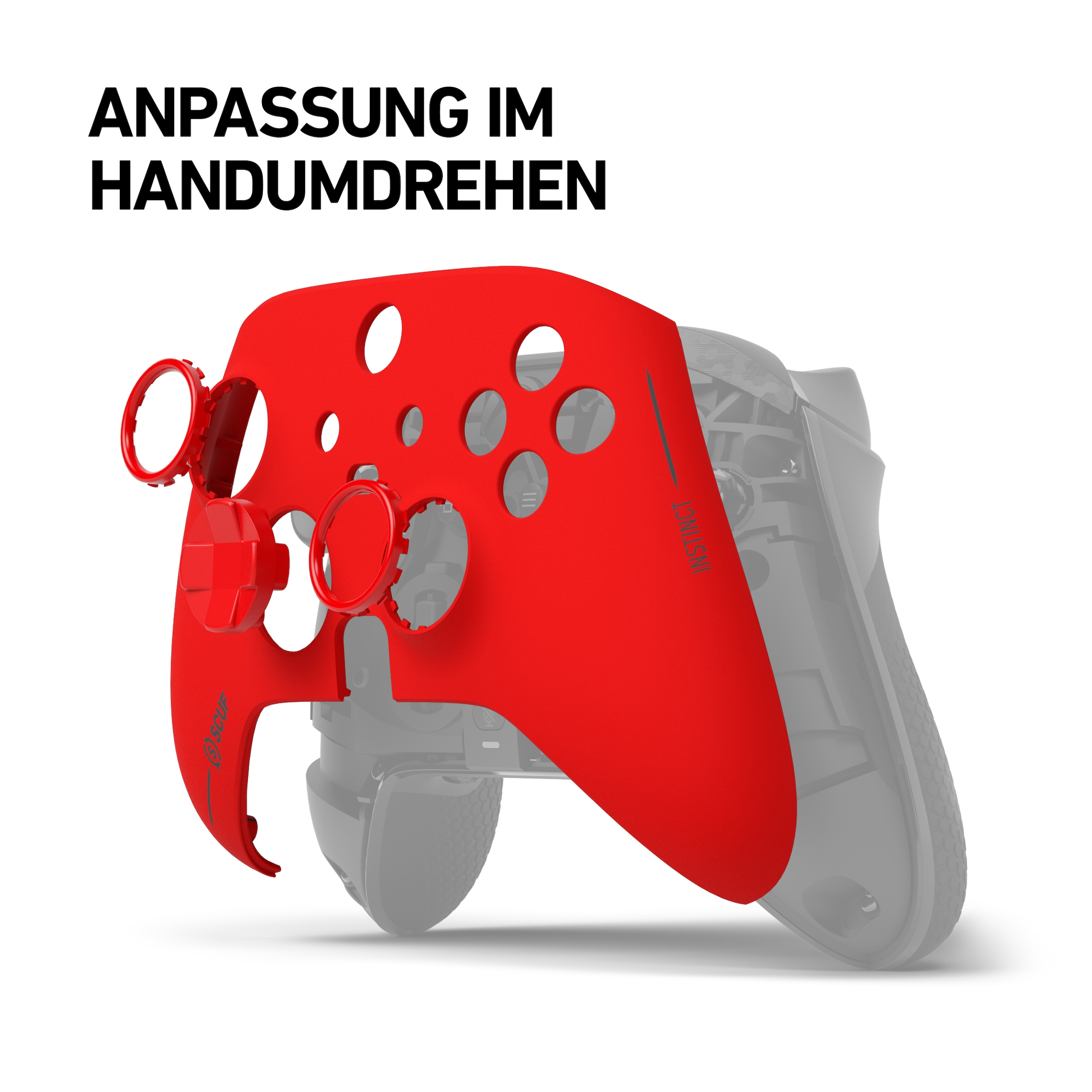 Zubehor für Xbox Contoller »Instinct Faceplate Kit - Red FP, Red Ring, Red Hybrid D-Pad«