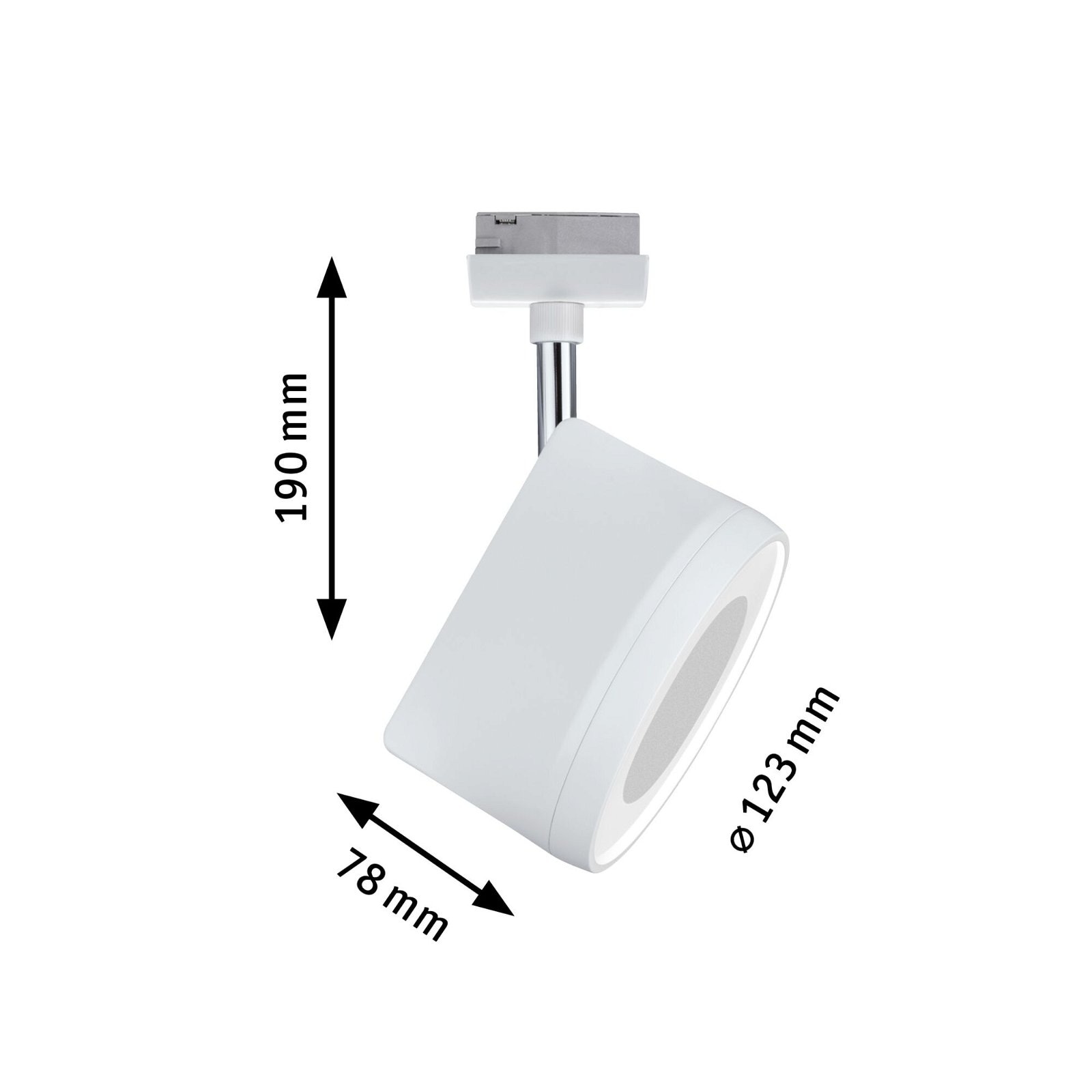 Paulmann Schienensystem-Leuchten »URail Schienenspot Arena 800lm 14W 2700K 230V Schwarz matt, Chrom« LED-Modul 1 Stk. Warmweiß Einzelspot, dimmbar