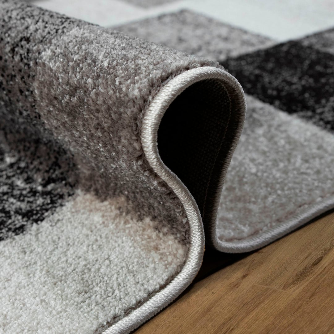 my home Teppich »Corine«, rechteckig, 9 mm Höhe, mit besonders weichem Flor, Kurzflor, modernes Karo-Design