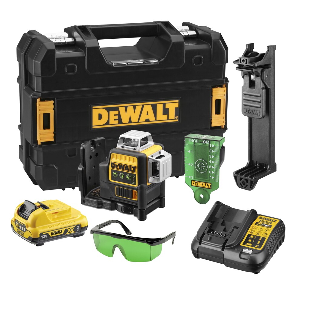 DeWalt Kreuzlinienlaser »DCE089D1G-QW Multilinienlaser grün, Laserklasse 2M, 3 Strahlen«