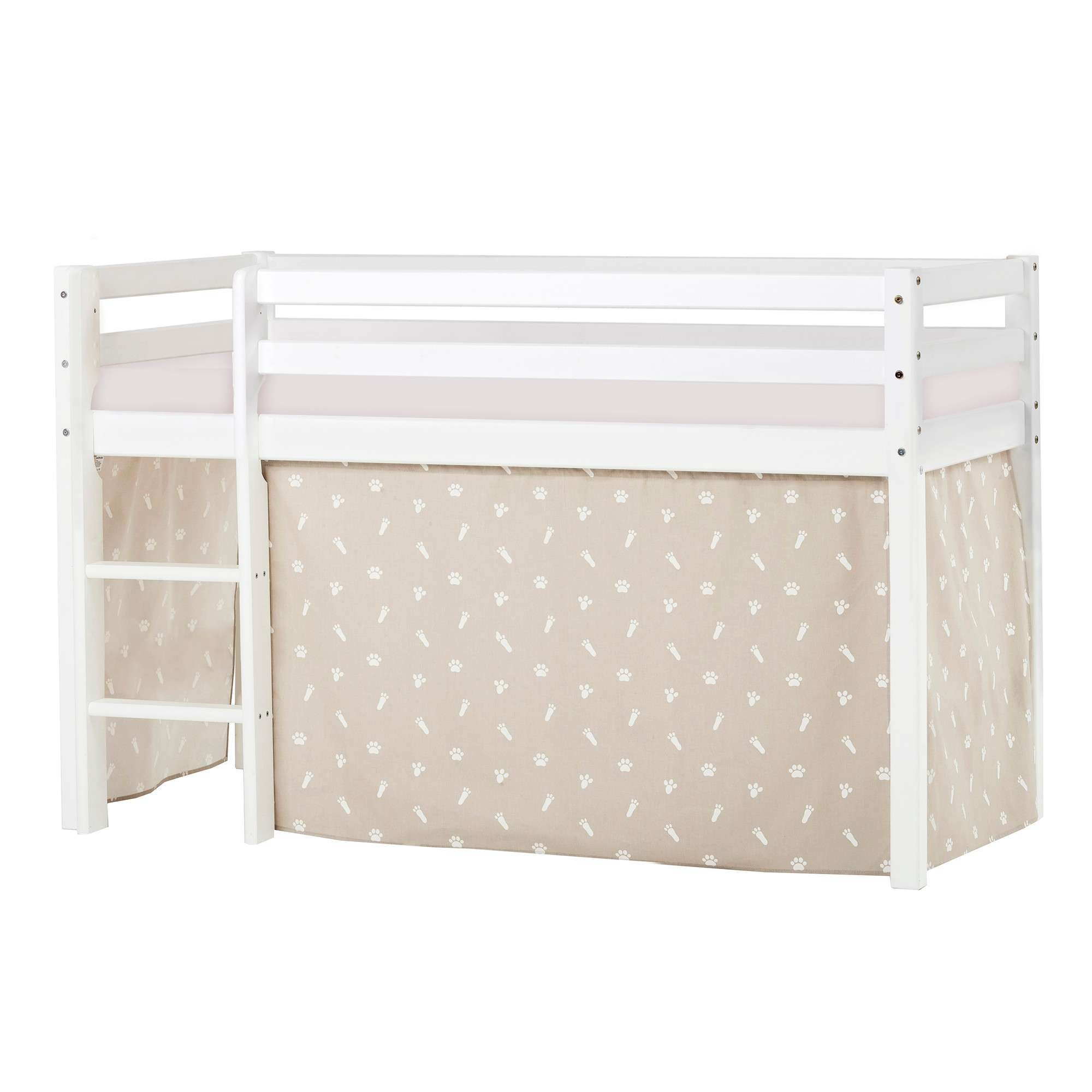 Hoppekids Hochbett »ECO Dream, Kinderbett, Spielbett, Halbhohes Bett aus Massivholz«, inkl. Vorhang-Set Creator, Bettgröße & Matratze wählbar
