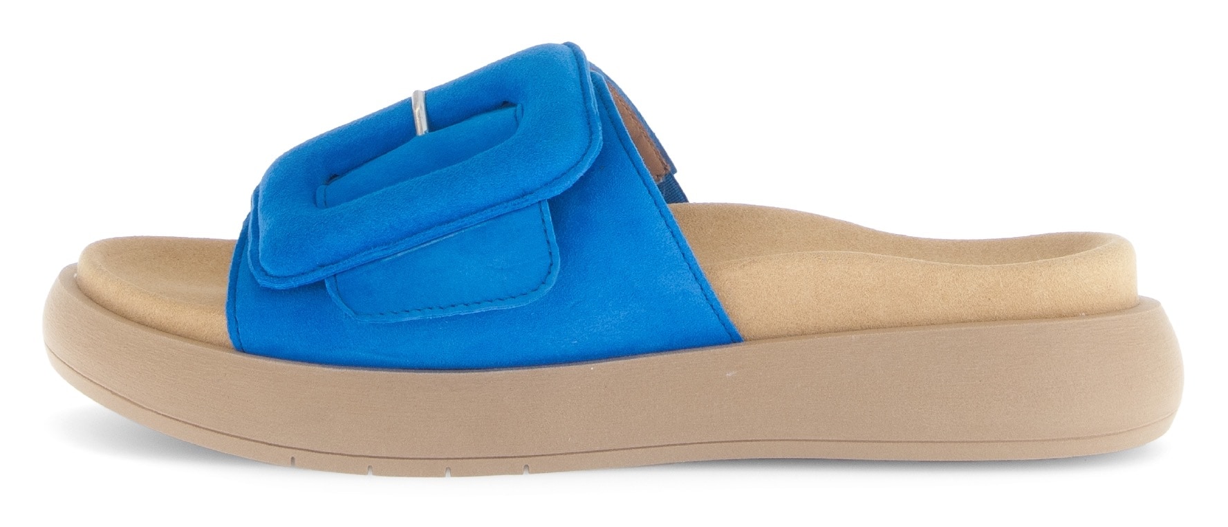 Gabor Pantolette, Plateau, Sommerschuh, Schlappen mit großer Zierschnalle