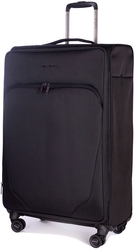 Stratic Weichgepäck-Trolley »Mix L, black«, 4 Rollen, Reisekoffer großer Koffer Aufgabegepäck TSA-Zahlenschloss