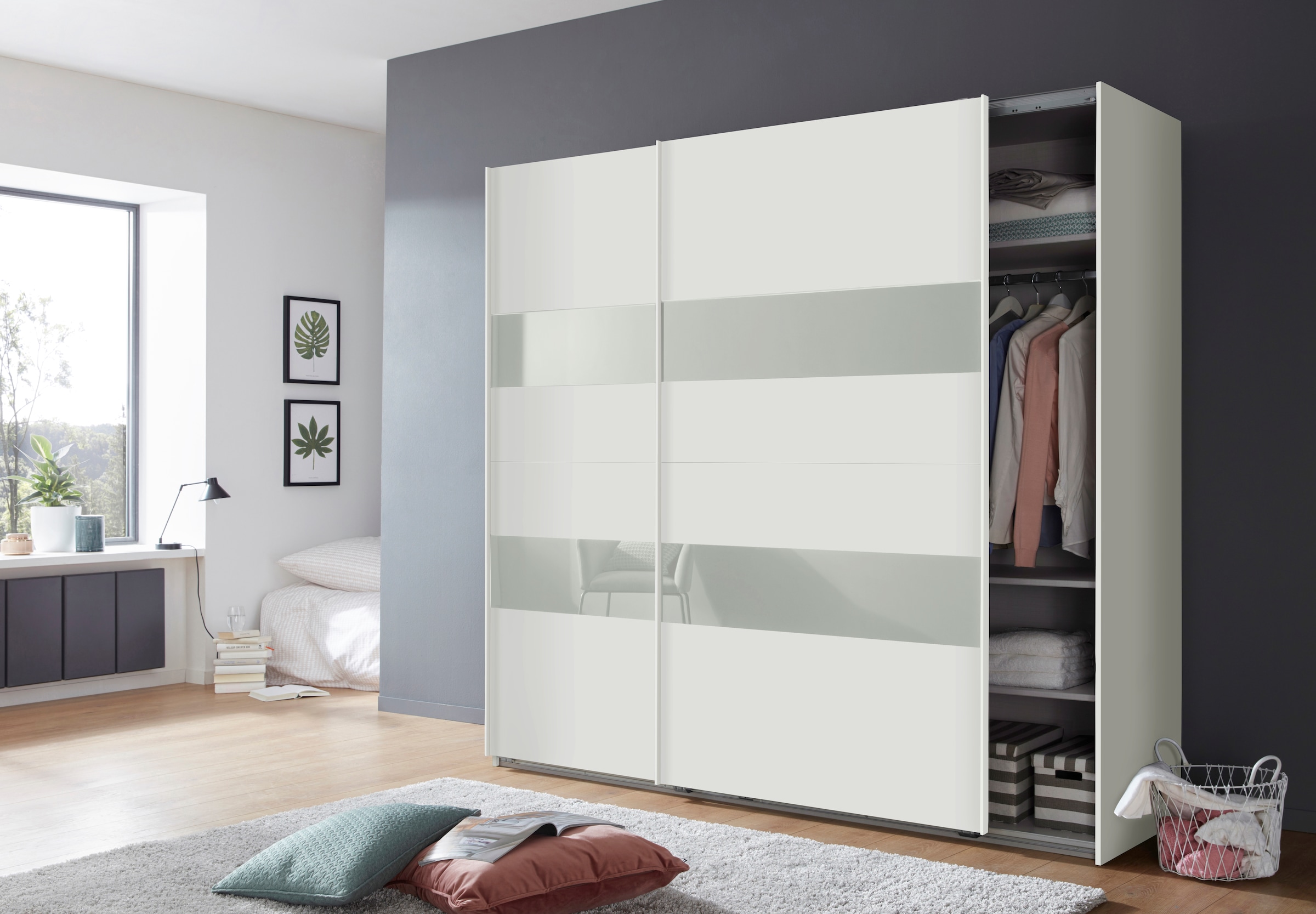 Wimex Schwebetürenschrank »Altona«, mit Glaselementen und zusätzlichen Einlegeböden