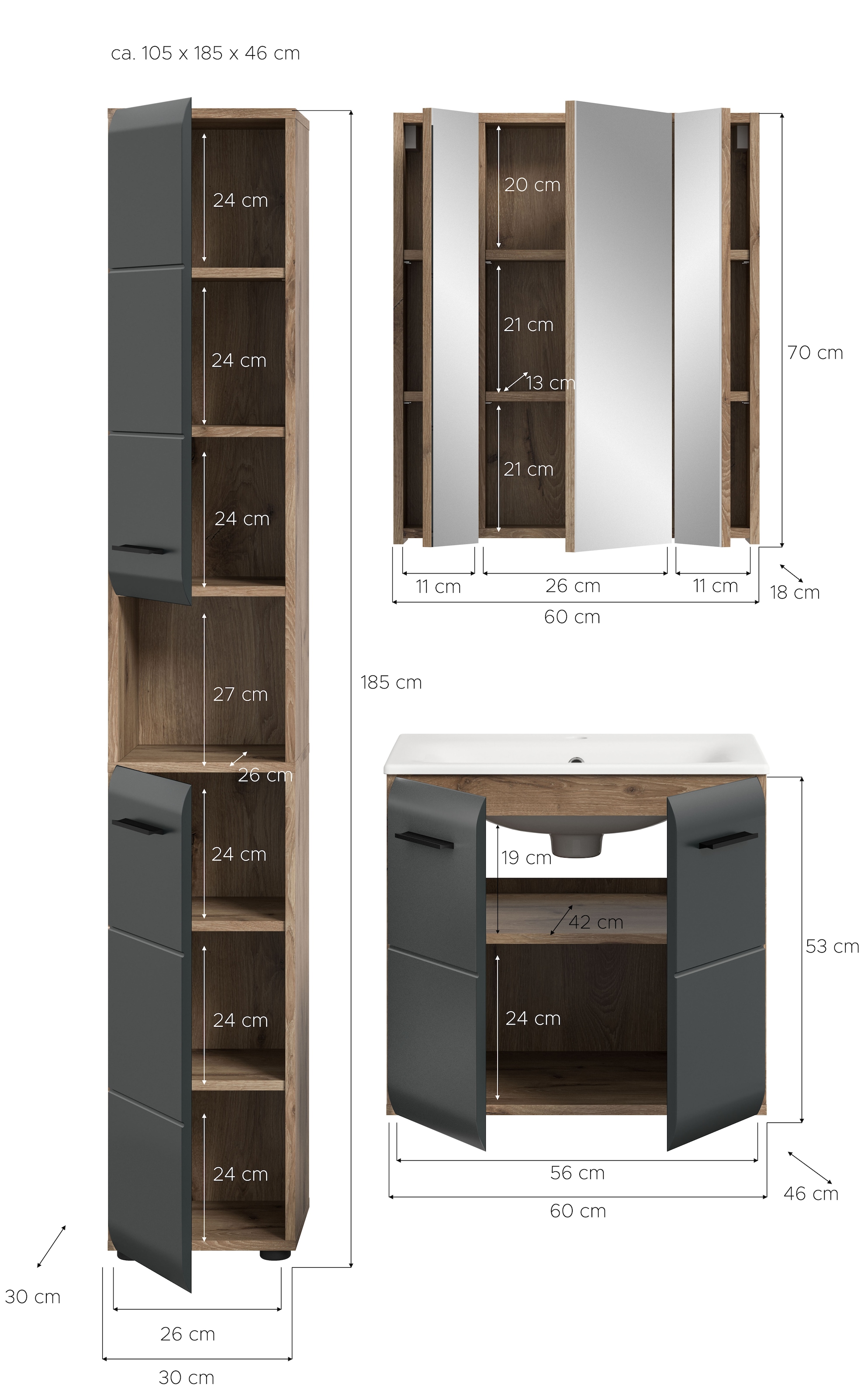 INOSIGN Badezimmer-Set Set, 4 Stk. tlg.