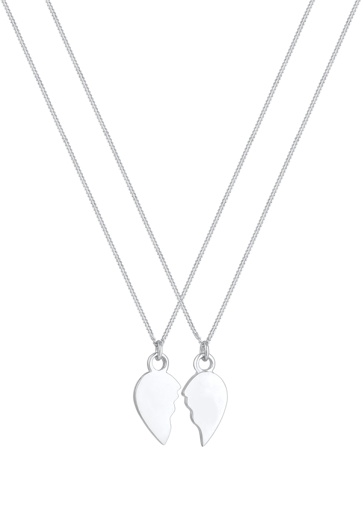 Elli Ketten-Set »Halskette Herz gebrochen Freundin Partner 2er Set 925 Silber«