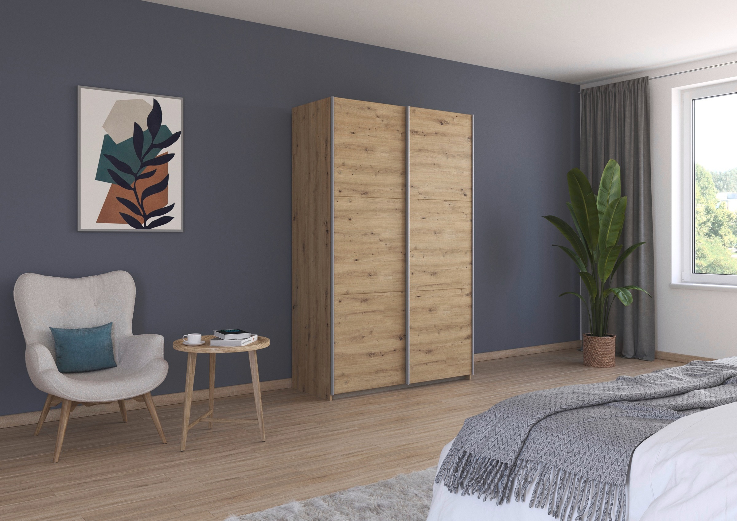 rauch Schwebetürenschrank »Kleiderschrank Drehtürenschrank Schrank Garderobe KRONACH« in 3 Ausstattungen BASIC/CLASSIC/PREMIUM, Breiten 131/175/218/261 cm,  optional ohne, mit 1 oder 2 Spiegel, viel Stauraum MADE IN GERMANY
