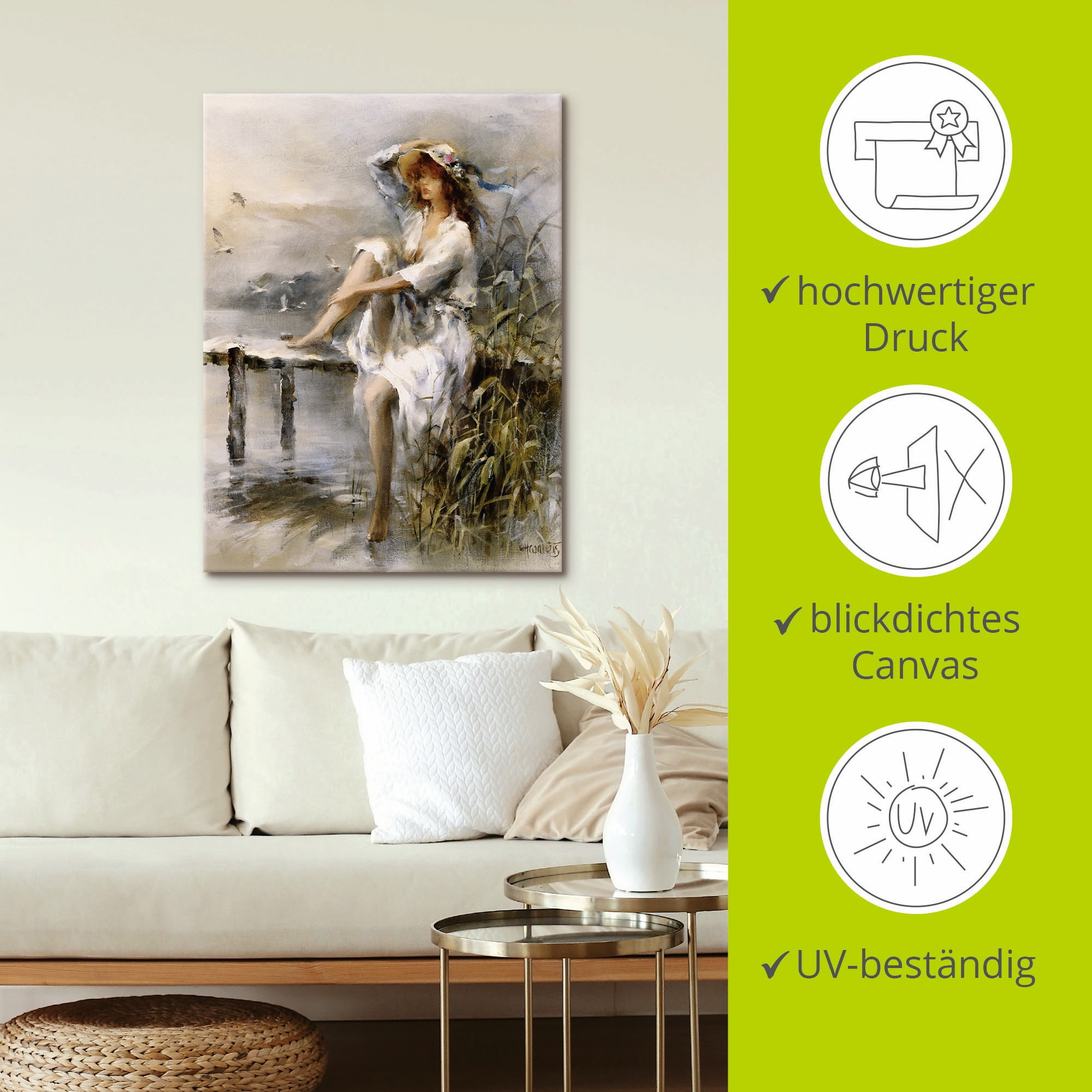 Artland Wandbild »Wasserseite«, Frau, (1 St.), als Leinwandbild, Poster, Wandaufkleber in verschied. Größen