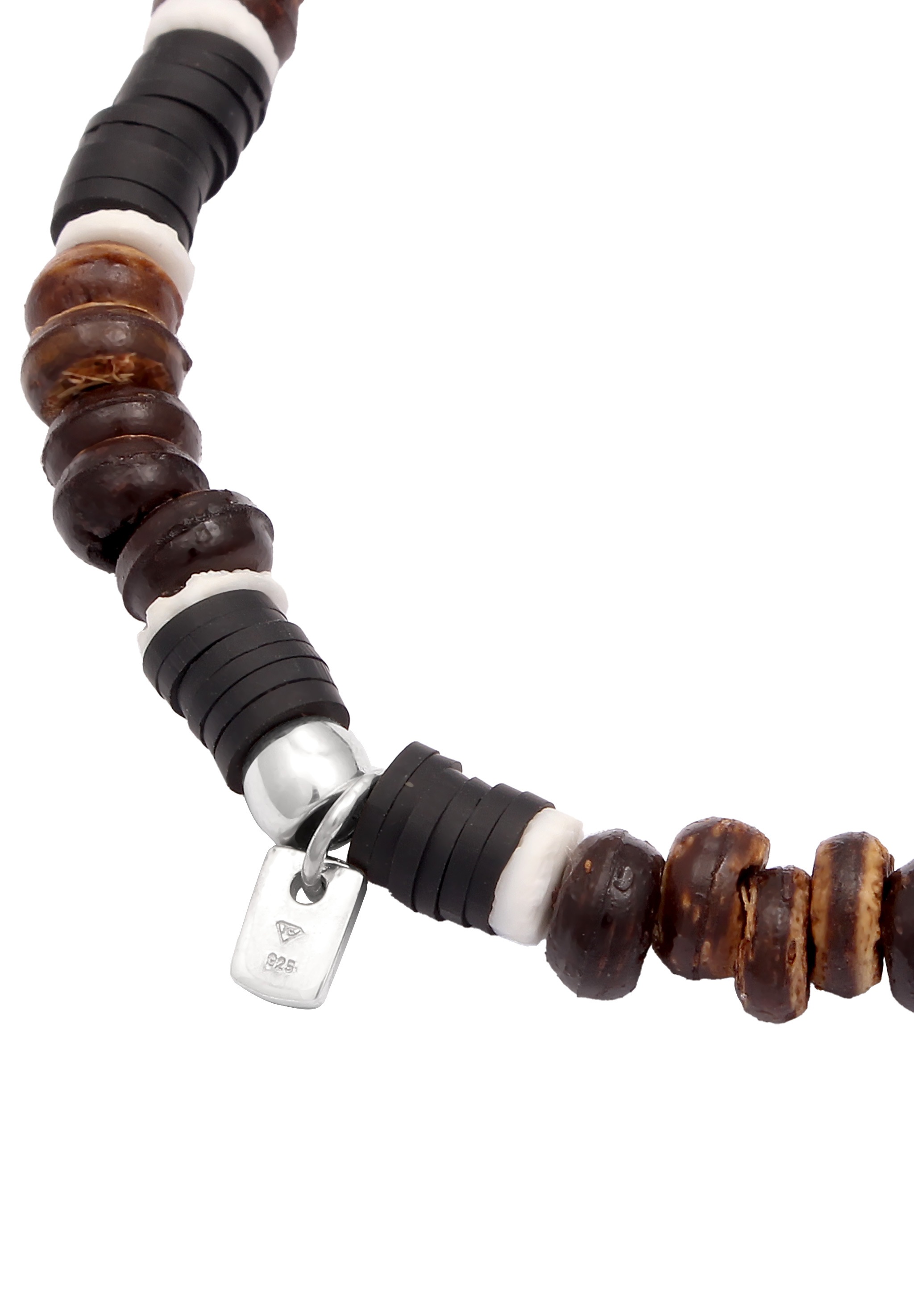 Kuzzoi Armkette »Armband Herren Heishi Beads Vintage Surfer 925 Sterling Silber«
