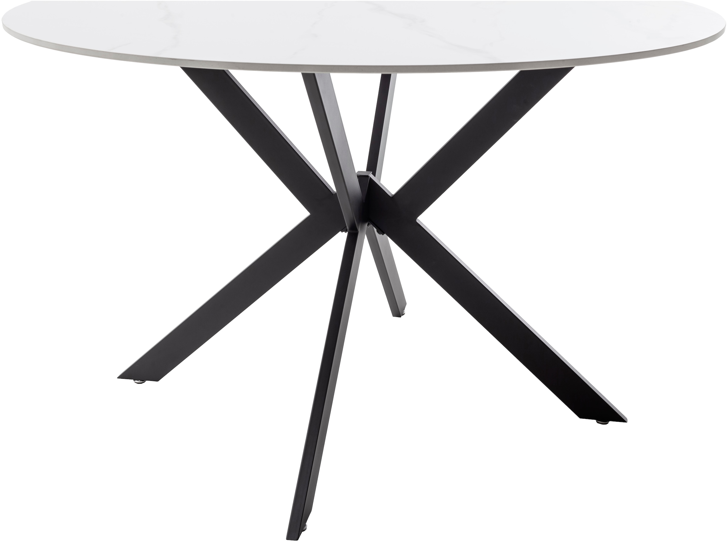 MCA furniture Esstisch »UBATE Vierfußtisch«, (1 St.), Keramik, Metall, weiß marmoriert, dining table, 4-6 Personen