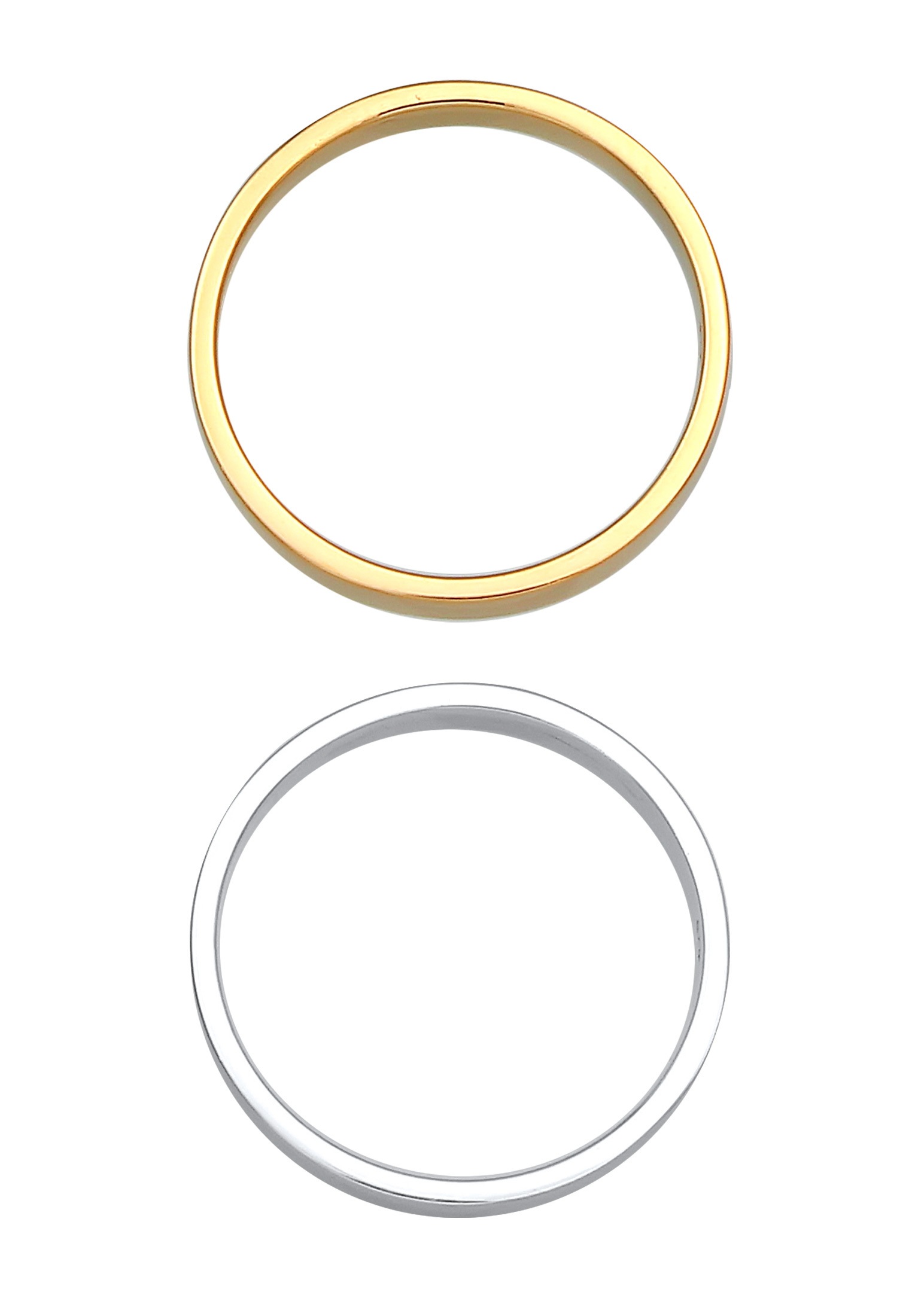 Elli Ring-Set »Ring Bandring Basic Bi-Color Set (2 tlg.) 925 Silber«