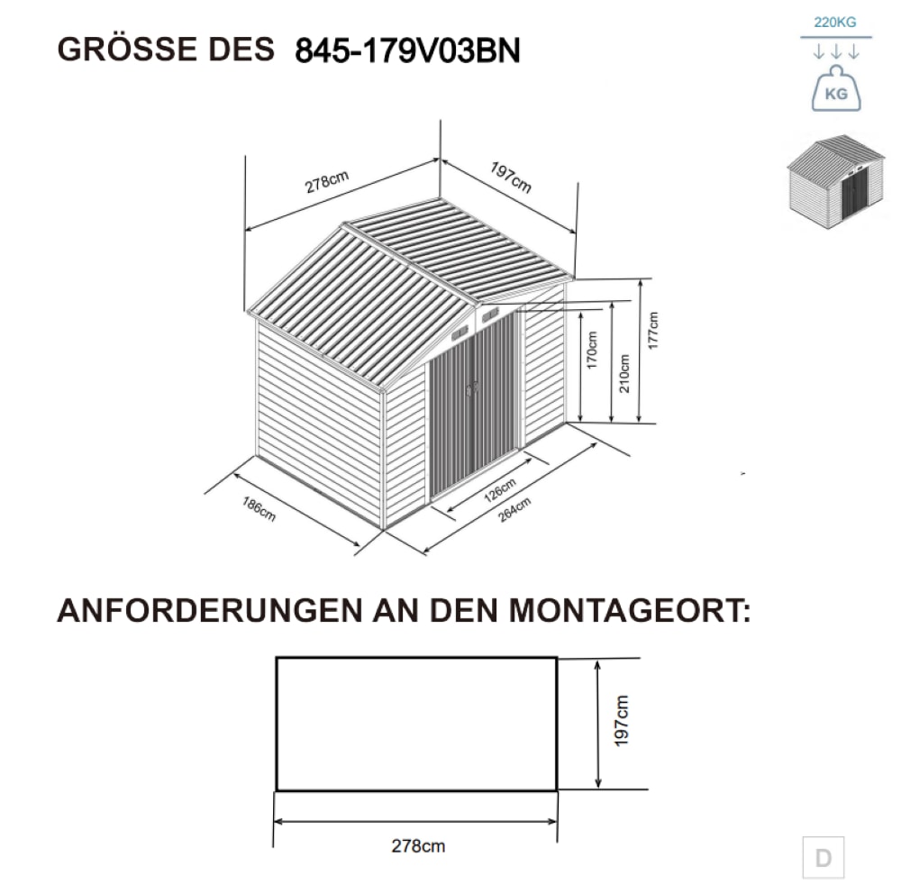 KONIFERA Gerätehaus »Metall« aus Stahl