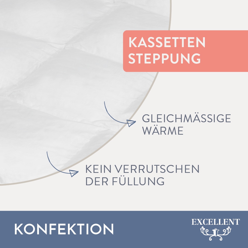Excellent Daunenbettdecke »Überraschungsbox«, normal, Füllung 90% Daunen, 10% Federn, Bezug Baumwolle, (1 St.), absoluter Sonderpreis, wegen Lagerräumung, Solange der Vorrat reicht