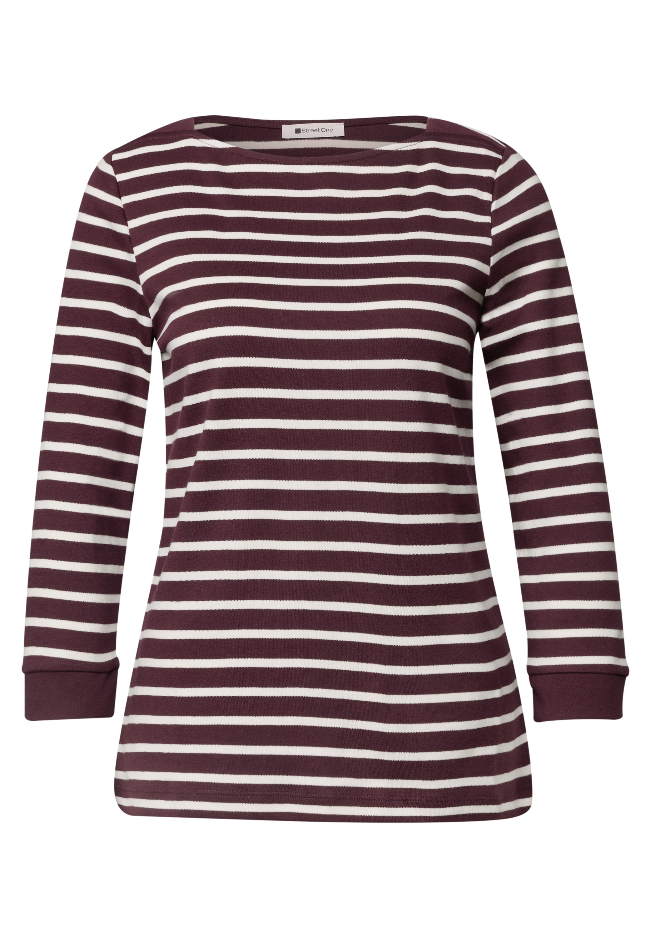 STREET ONE 3/4-Arm-Shirt mit Boat Neck und Streifen