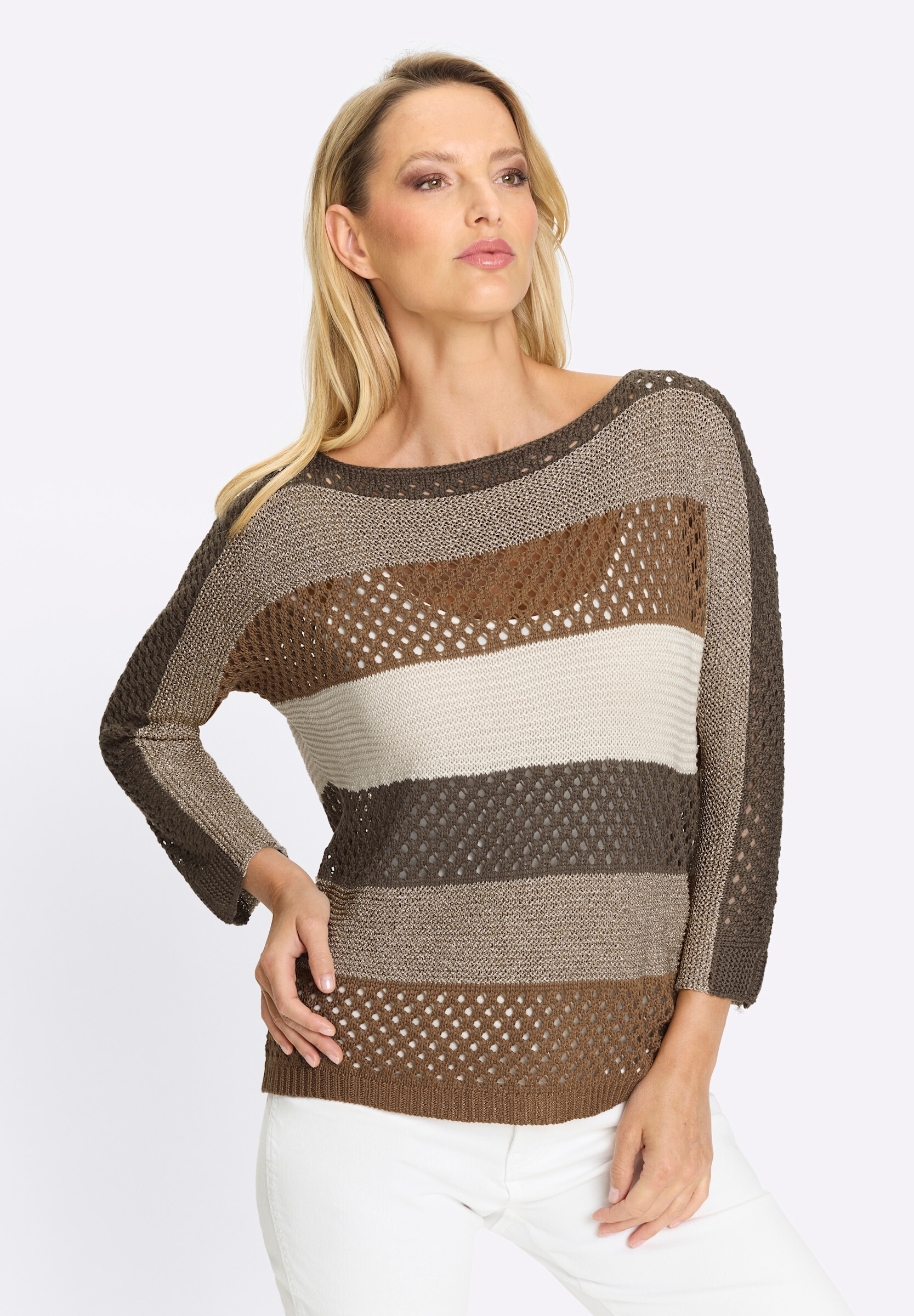 heine Strickpullover »Pullover Ajourpullover«