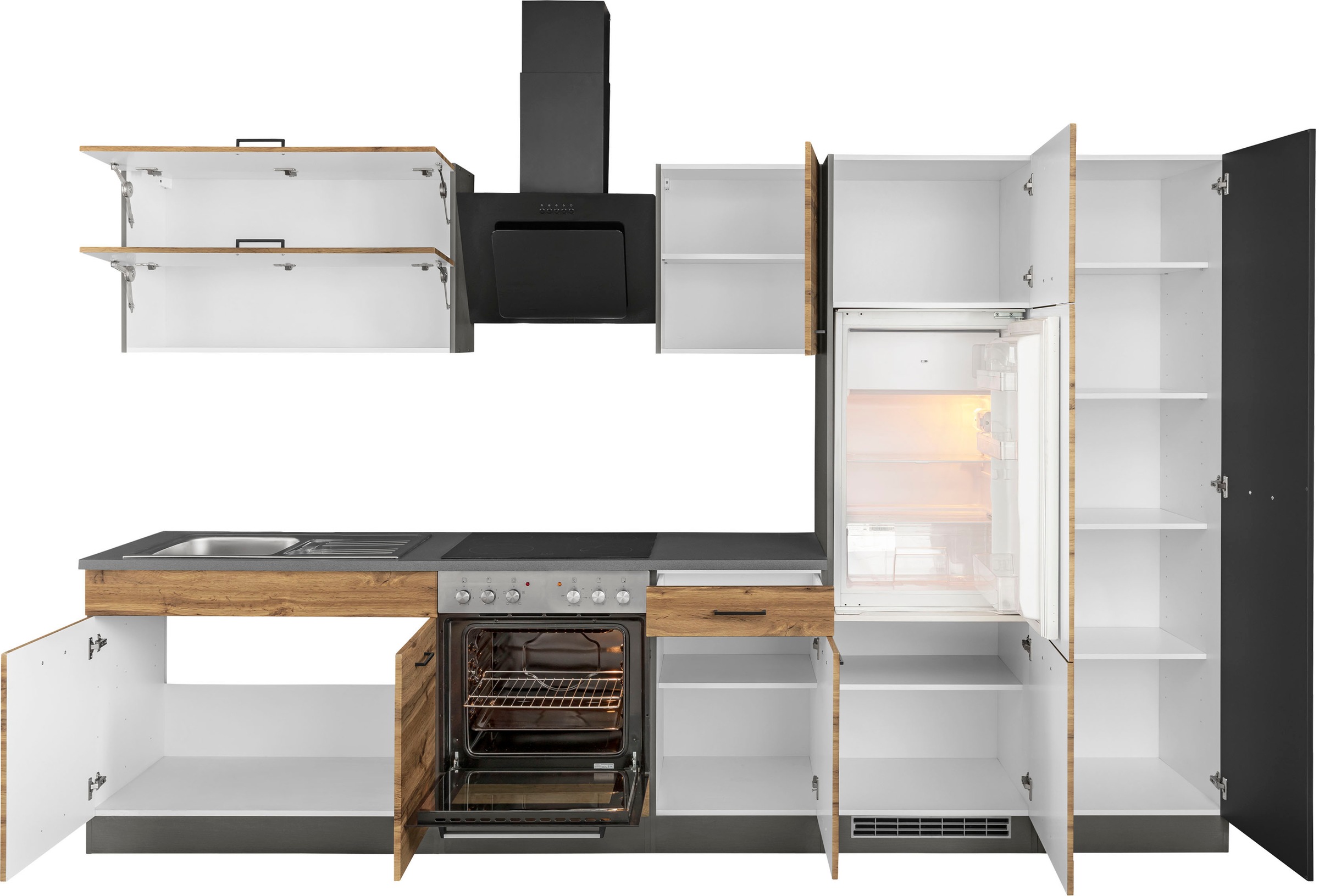 KOCHSTATION Küchenzeile »KS-Trier« ohne E-Geräte, Breite 320 cm