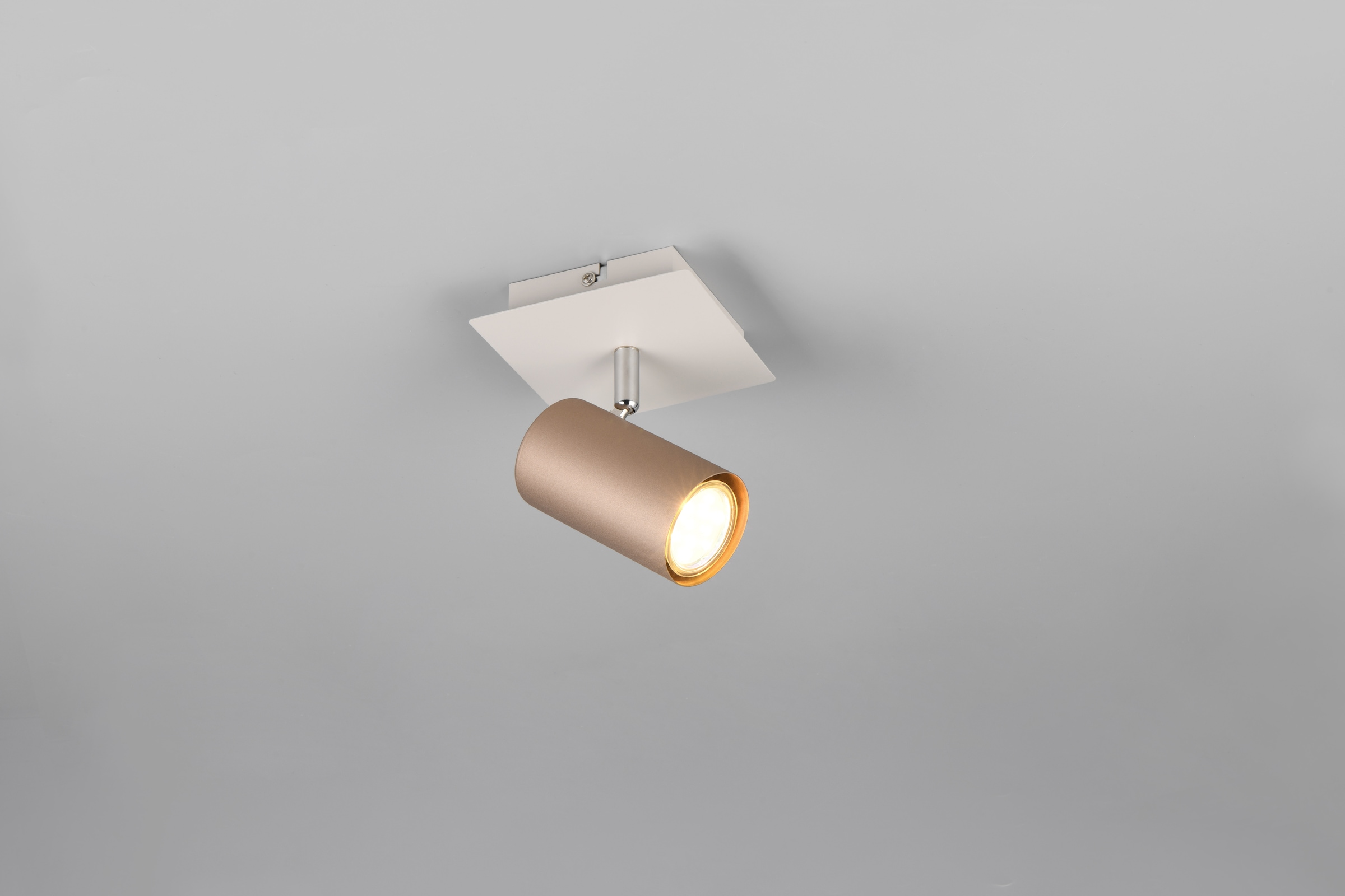 TRIO Leuchten Deckenstrahler »MARLEY, GU10 Deckenspot 1-flammig, exkl 1x GU10 max 25W, Wandspot« GU10 1 Stk. warmweiß - kaltweiß flexibel verstellbarer Spot für Wand oder Decke, in coffee + warm grey