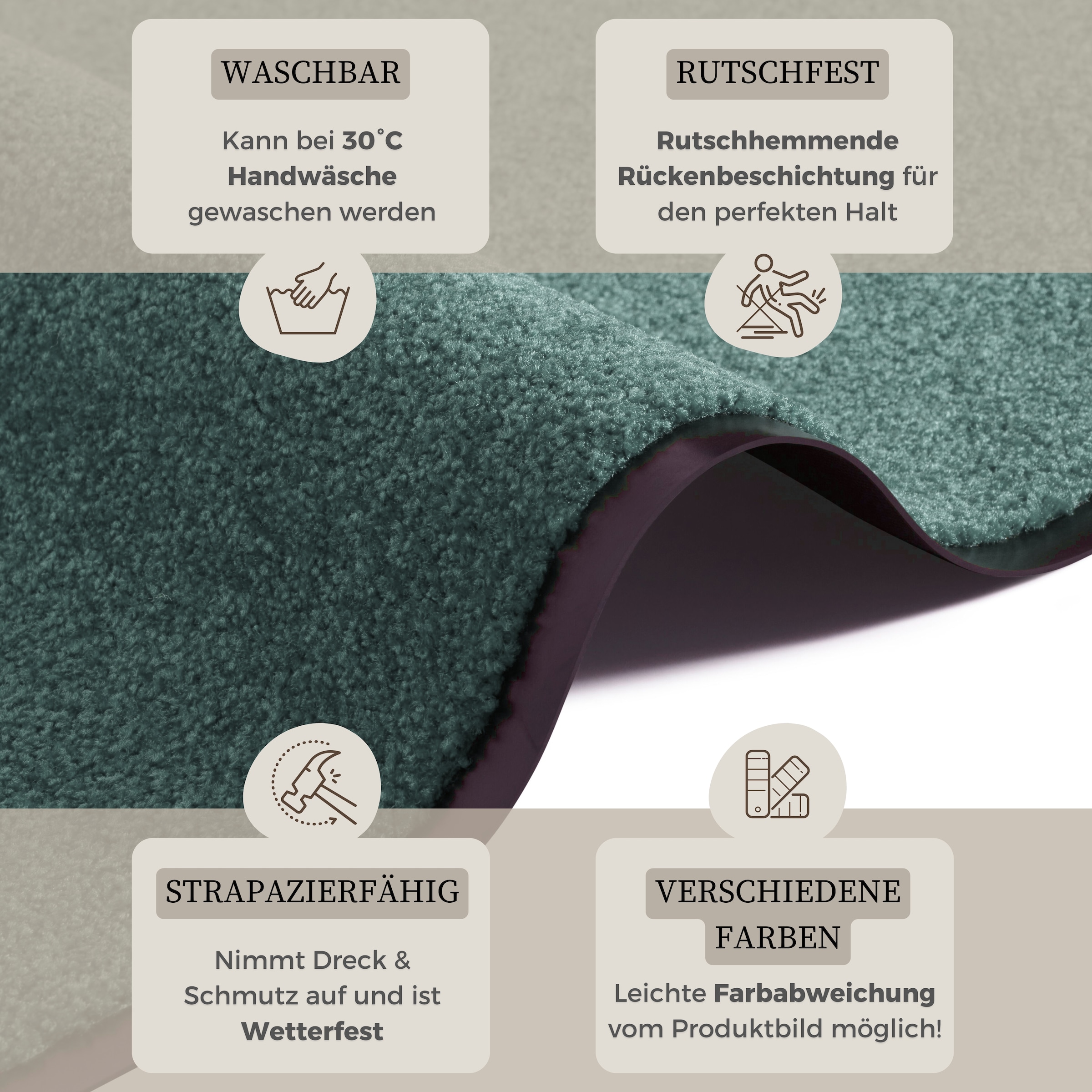 my home Fußmatte »Clean & Walk« rechteckig 7 mm Höhe Schmutzfangmatte, Türmatte, In- und Outdoor, Teppich, Läufer, waschbar