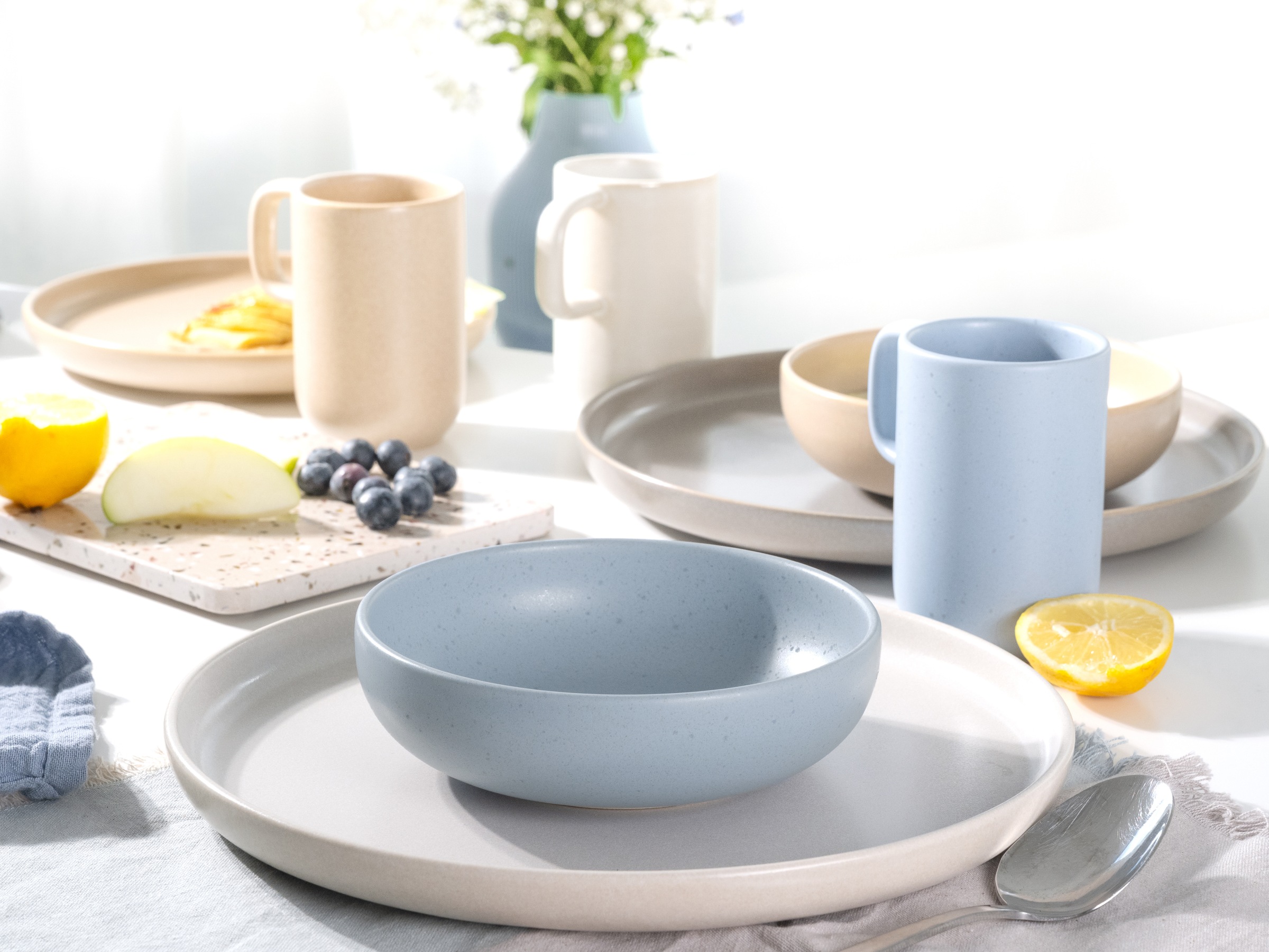 CreaTable Kombiservice »Uno Nordic, Service 16-tlg.« Nordische Ästhetik, Spezialglasur