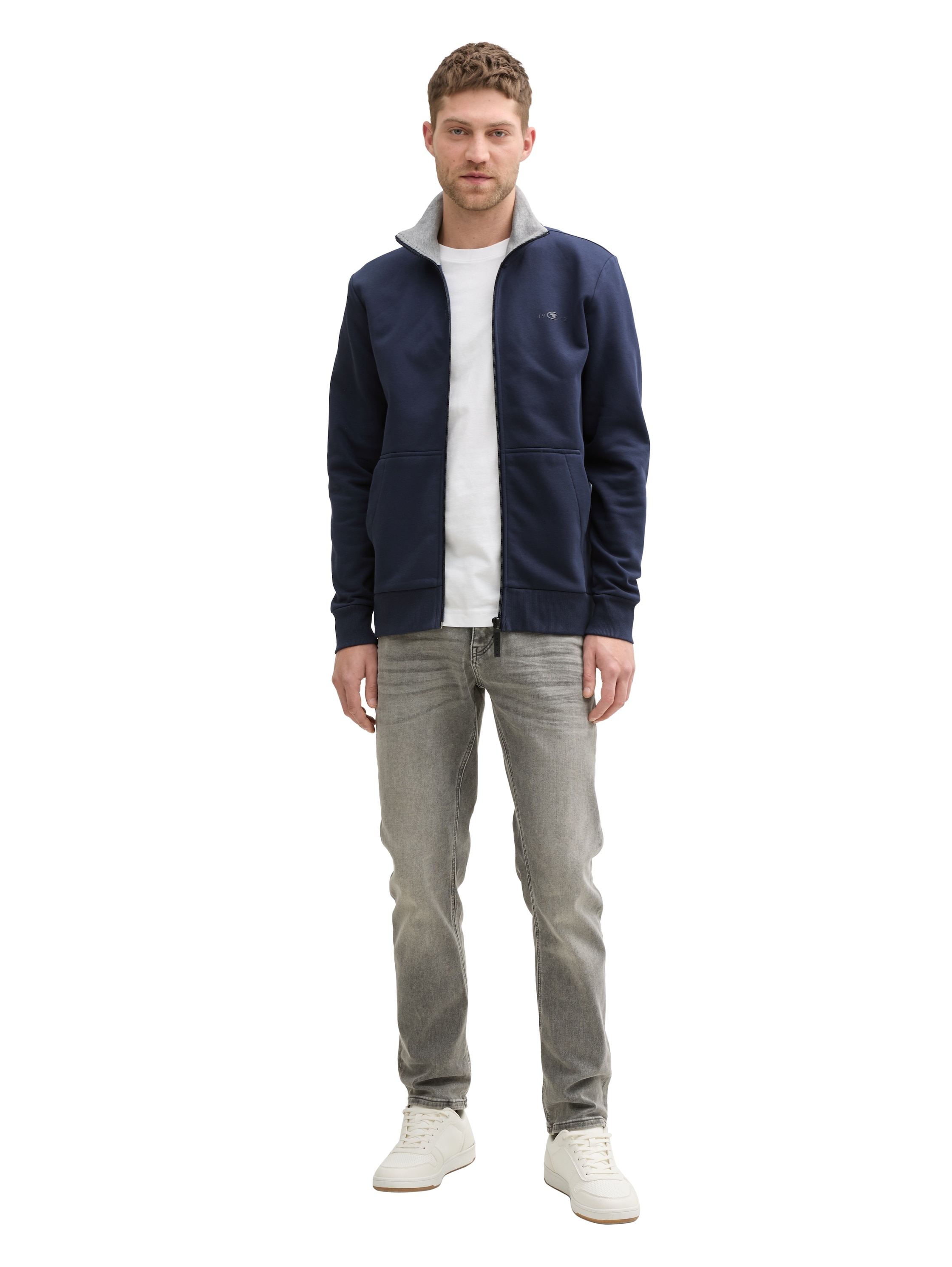 TOM TAILOR Sweatjacke mit Logo Stickerei
