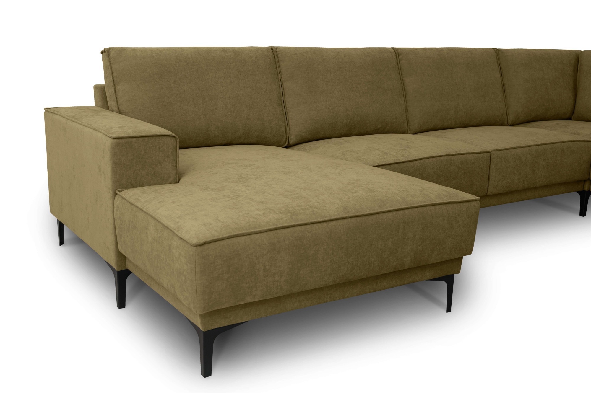 Places of Style Wohnlandschaft »Oland«, U-Form, 342 cm, Wellenunterfederung, Skandi-Design, Metallfüße