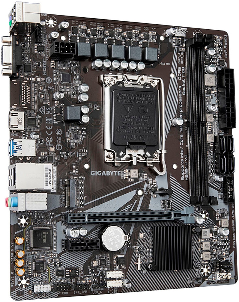 Gigabyte Mainboard »H610M H V2 Mainboard - Unterstützt Intel Core Prozessoren 14th CPUs, 4«