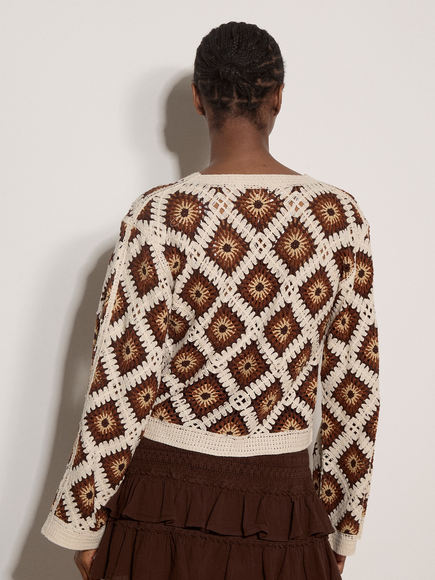 Apricot Cardigan »Gehäkelte Strickjacke« mit Rautenmuster