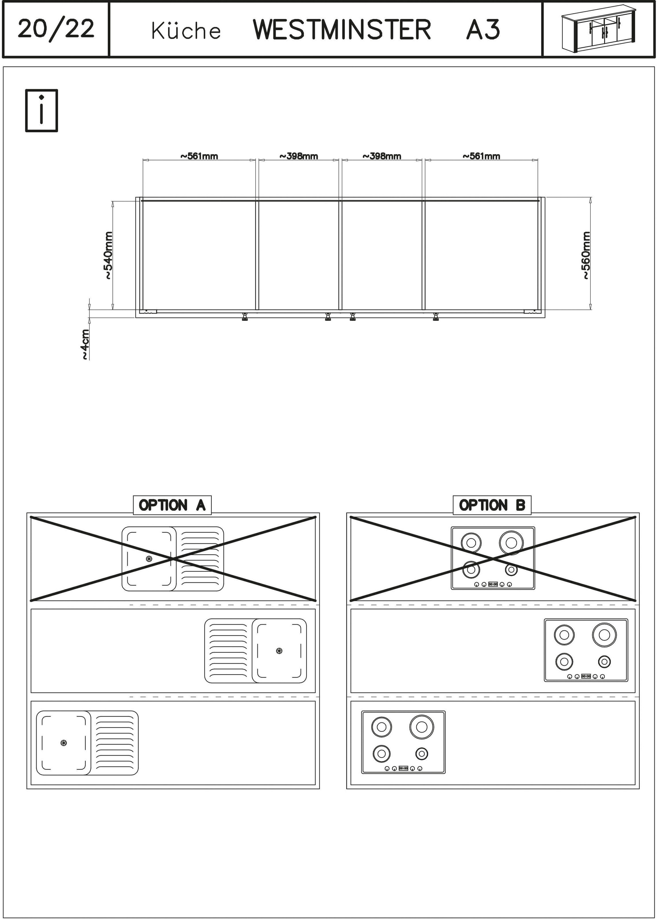 OTTO home Küche »KS-Westminster« Breite 366 cm, ohne E-Geräte