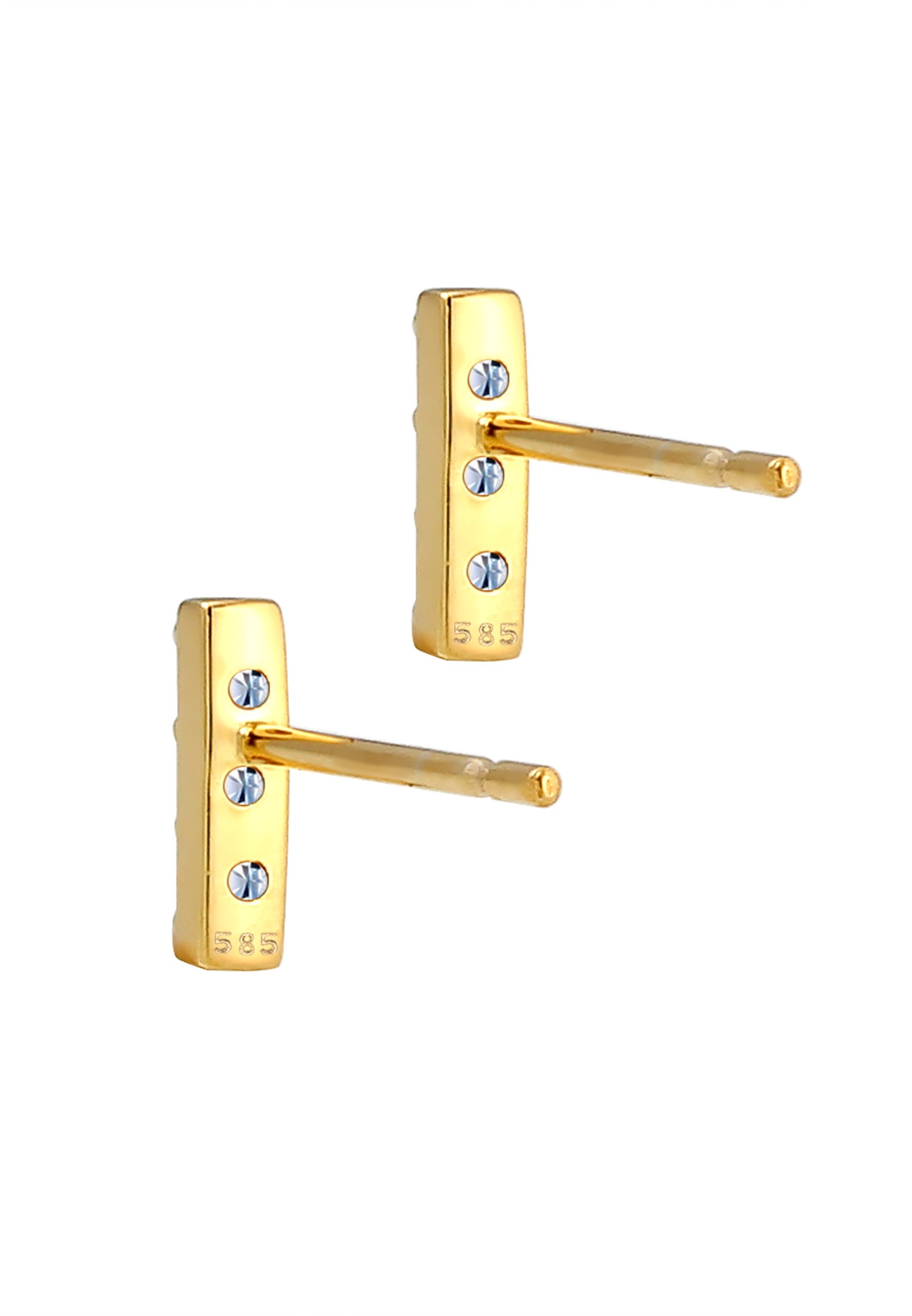 Elli DIAMONDS Paar Ohrstecker »Ohrringe Ohrstecker Rechteck Diamant (0.09 ct) 585 Gelbgold«