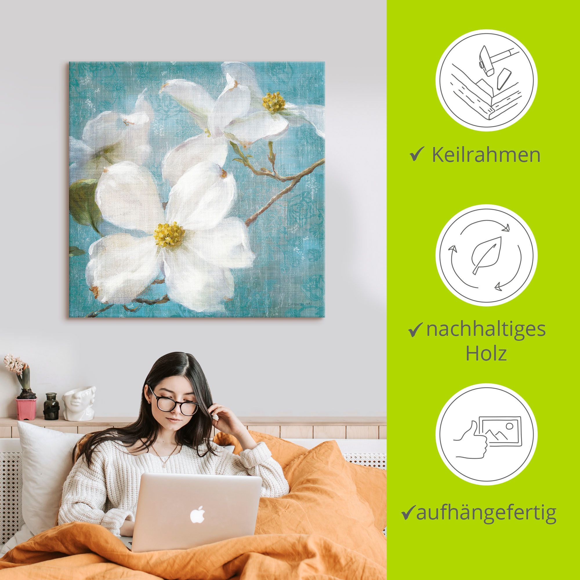 Artland Wandbild »Vintage Blüte I« 1 Stk. tlg. als Leinwandbild, Poster, Wandaufkleber in verschied. Größen