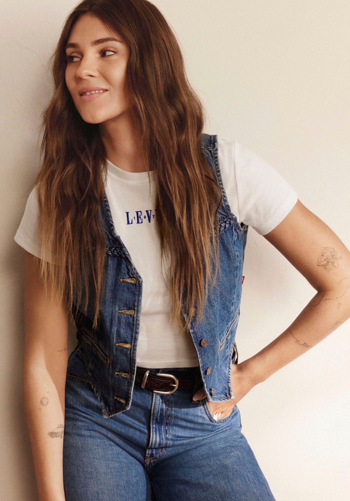 Levi's® Jeansweste »BRAIDED VEST«, mit Ziernähten