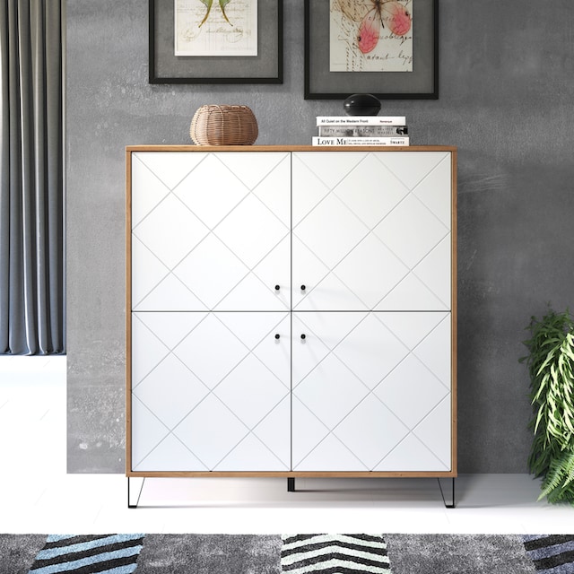 trendteam Highboard »Touch«, Fräsungen in Rautenoptik bequem kaufen