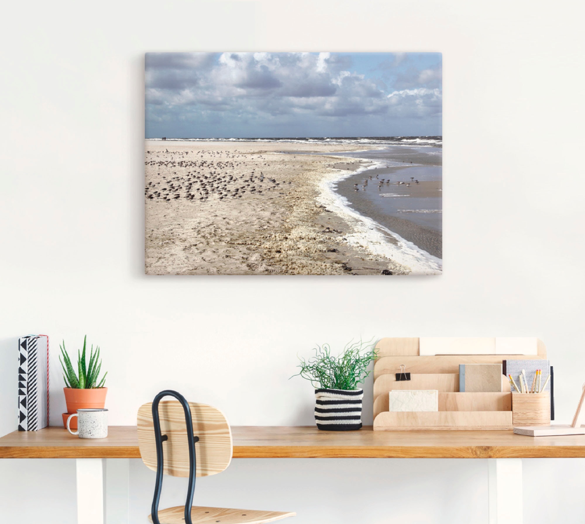 Artland Leinwandbild »Am schönen Nordseestrand« Strand 1 Stk. tlg. auf Holzrahmen gespannt