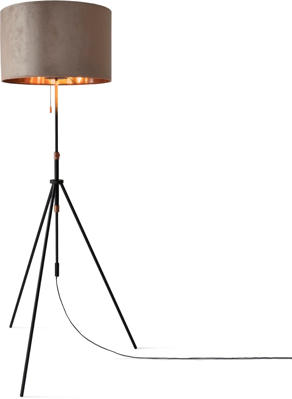 Paco Home Stehlampe 176,5 Höhenverstellbar »Naomi kaufen online | Color«, uni Zugschalter cm XXL Wohnzimmer Garantie 3 bis Jahren Velour mit 121,5