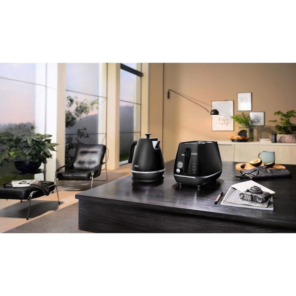 De'Longhi Wasserkocher »Distinta Moments, KBIN 2001.BK– Sunset Black«, 1,7 l, 2000 W