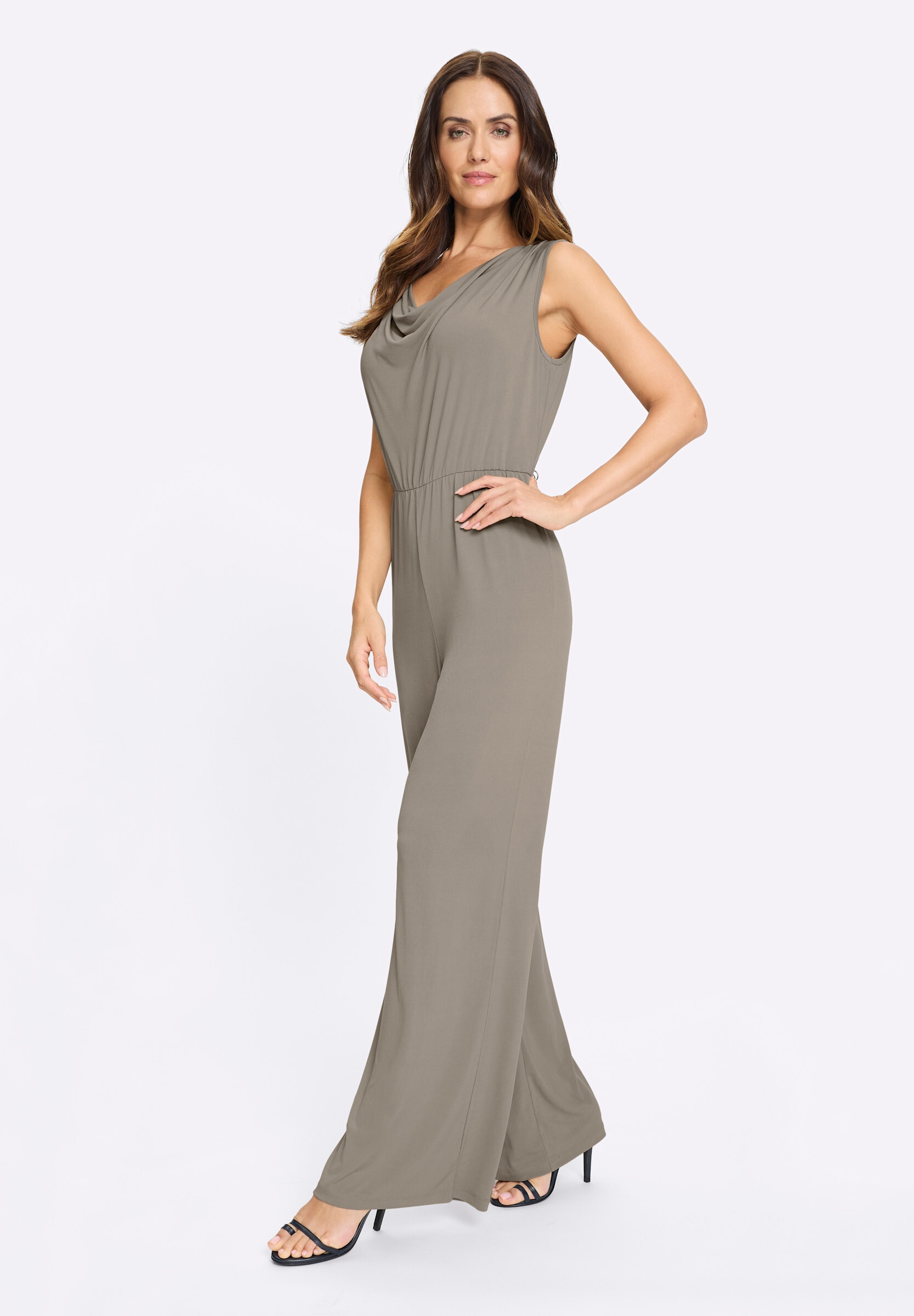 heine Jumpsuit »Jersey-Overall Jumpsuit mit Wasserfall-Ausschnitt«