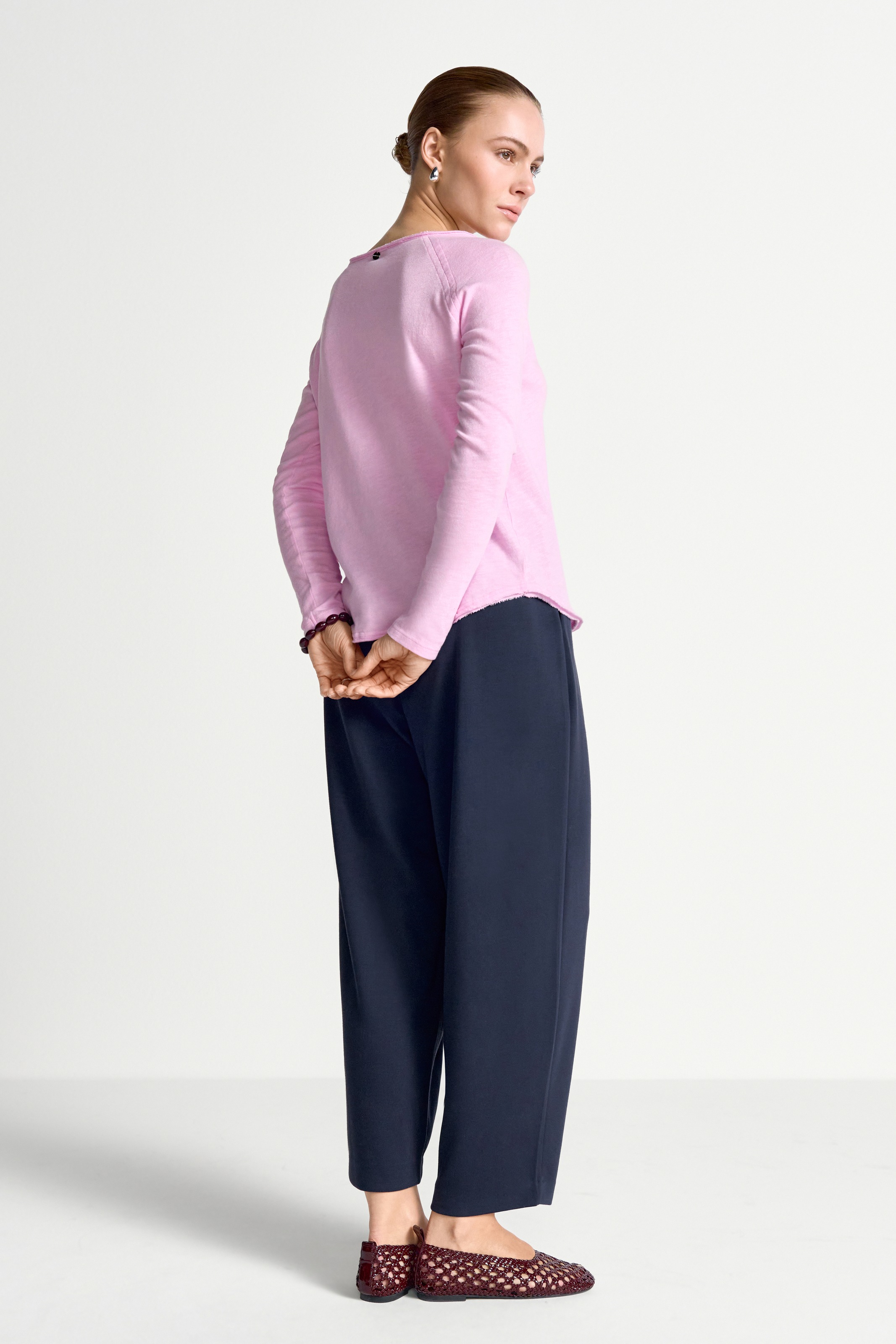 RICHROYAL Langarmshirt »2409 O HJ LS« mit offener Ausschnittkante und Saum
