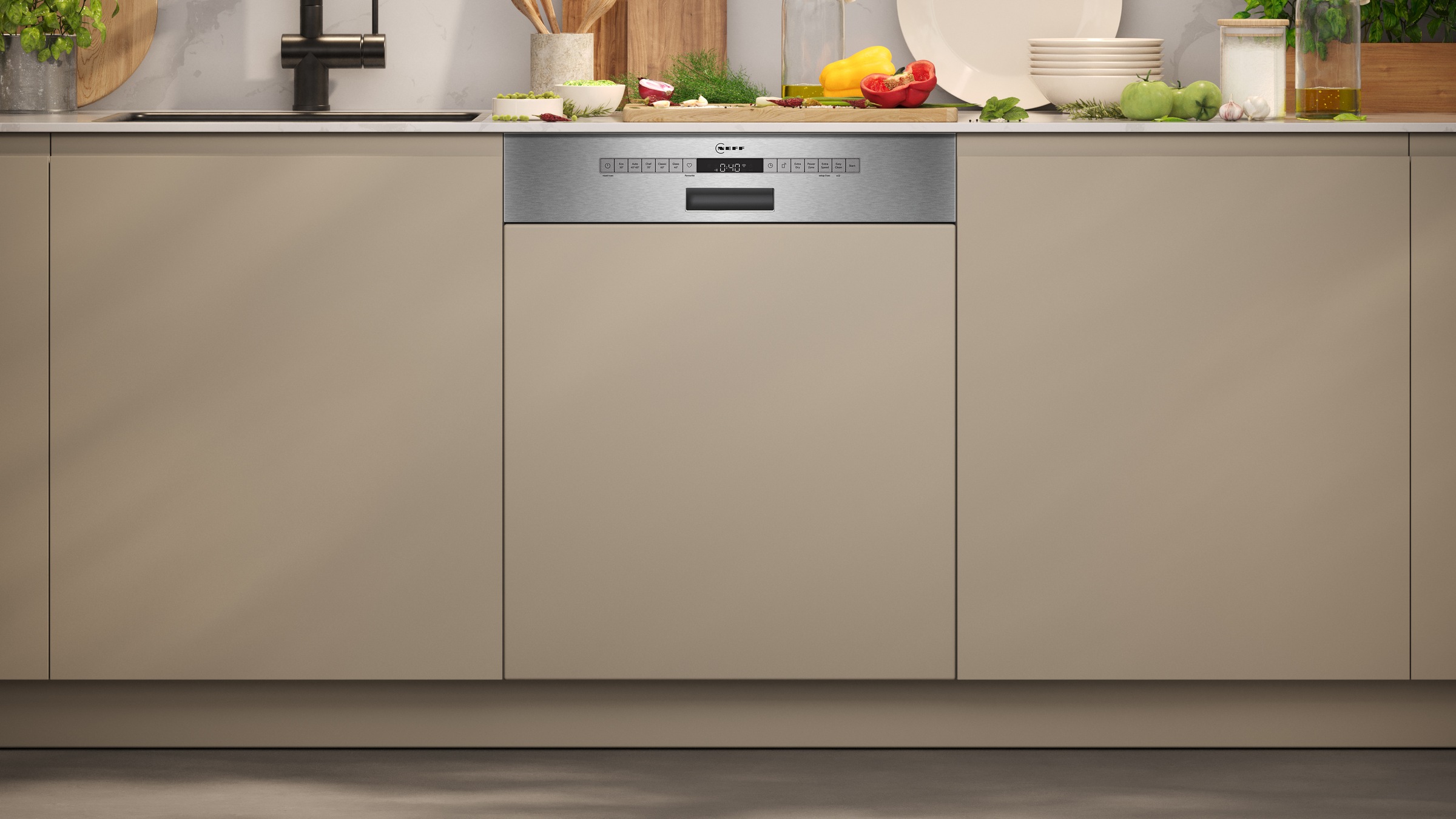 NEFF teilintegrierbarer Geschirrspüler »S145ECS15E«, 14 Maßgedecke, mit Rack Matic