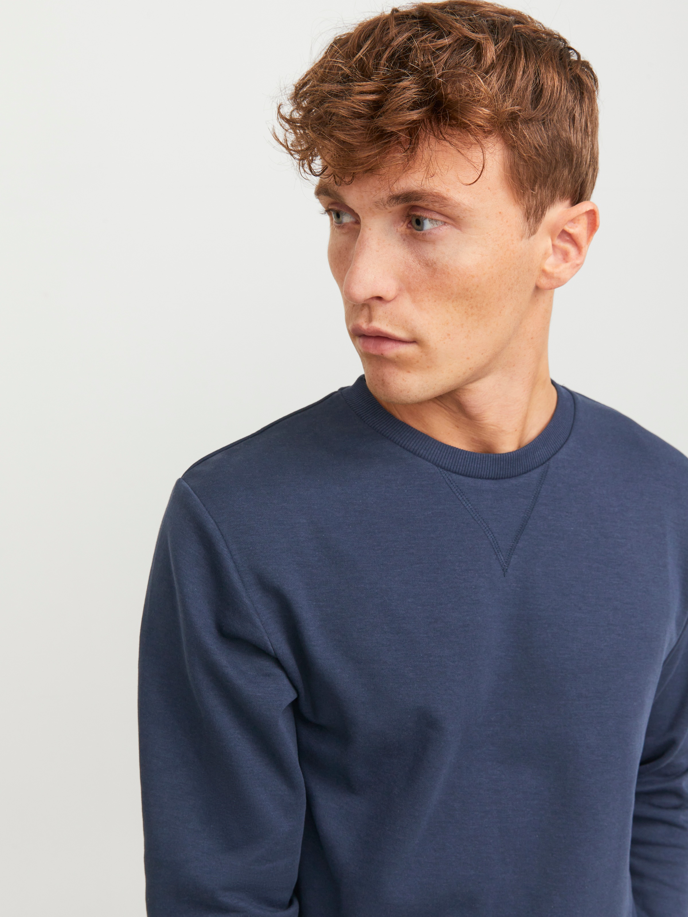Jack & Jones Sweatshirt »JJEBASIC mit Flaglabel und weicher Baumwollmischung«, unifarben, modisch, regular fit, Baumwolle, Rundhals
