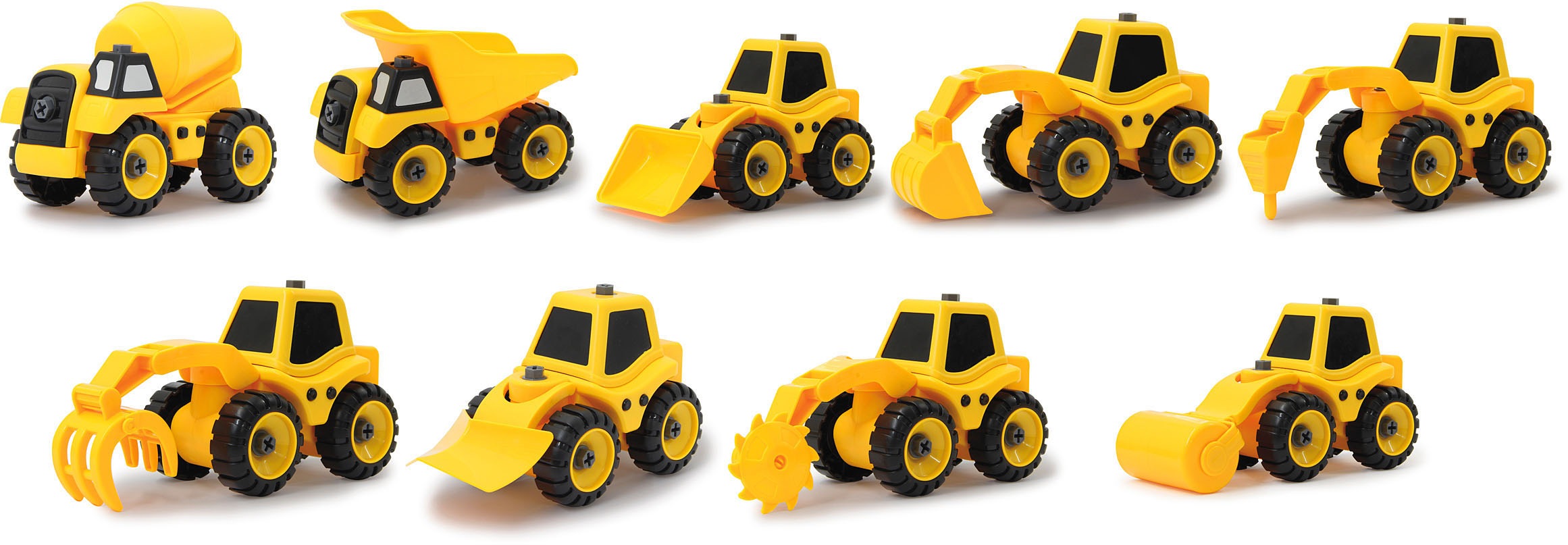 Jamara Spielzeug-Traktor »Baufahrzeuge 9 in 1«, (Set, 46 tlg.)