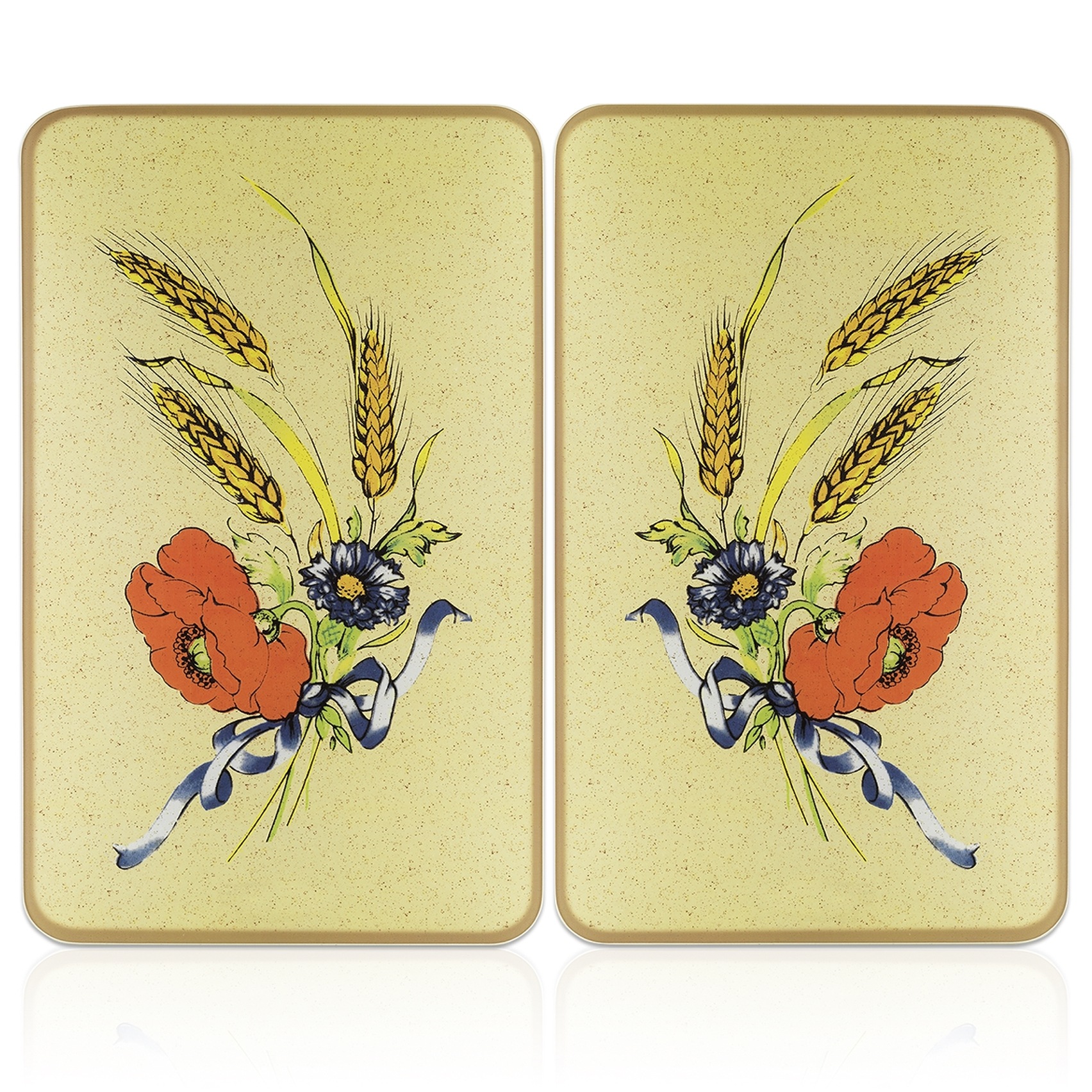 Maximex Herd-Abdeckplatte »Universal Modell Kornblumen«, (Set, 2 tlg.), Herdabdeckung für alle Herdarten, kratzfest, mit rutschfesten Füßen