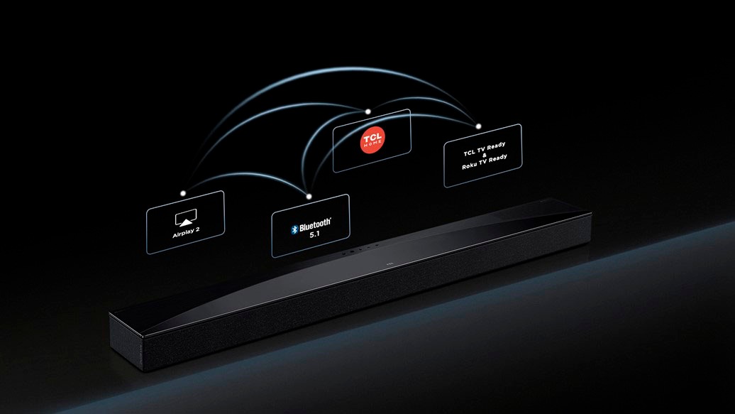 TCL Soundbar »Q75HE 5.1.2 Dolby Atmos und Ray Danz«, AI Sonic, 620 Watt, Airplay, HDMI, Bluetooth, Wandhalterung, Subwoofer