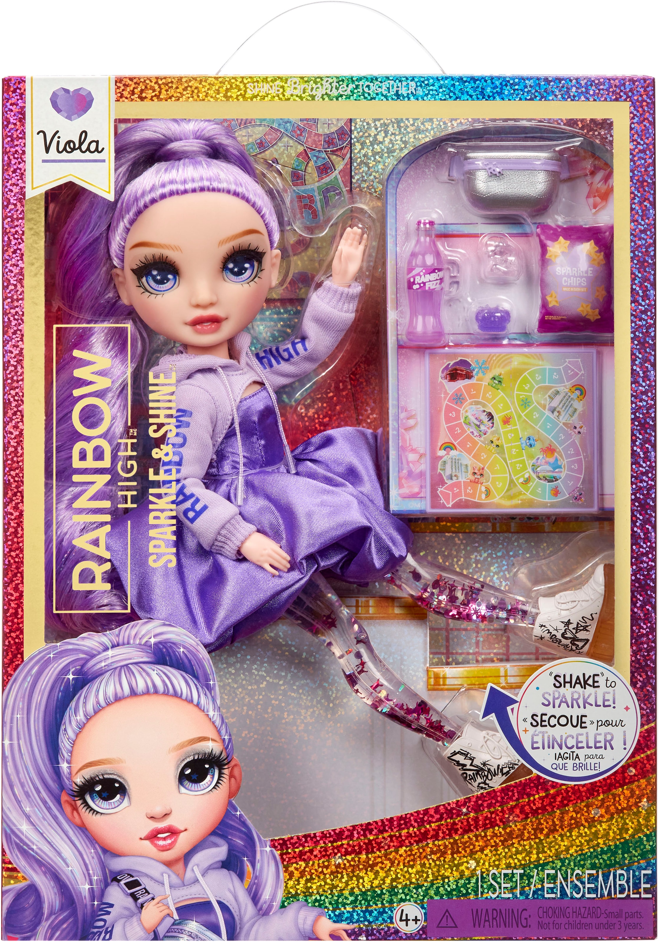 RAINBOW HIGH Anziehpuppe »Rainbow High Sparkle & Shine Fashion Dolls - VIOLA (Purple)«