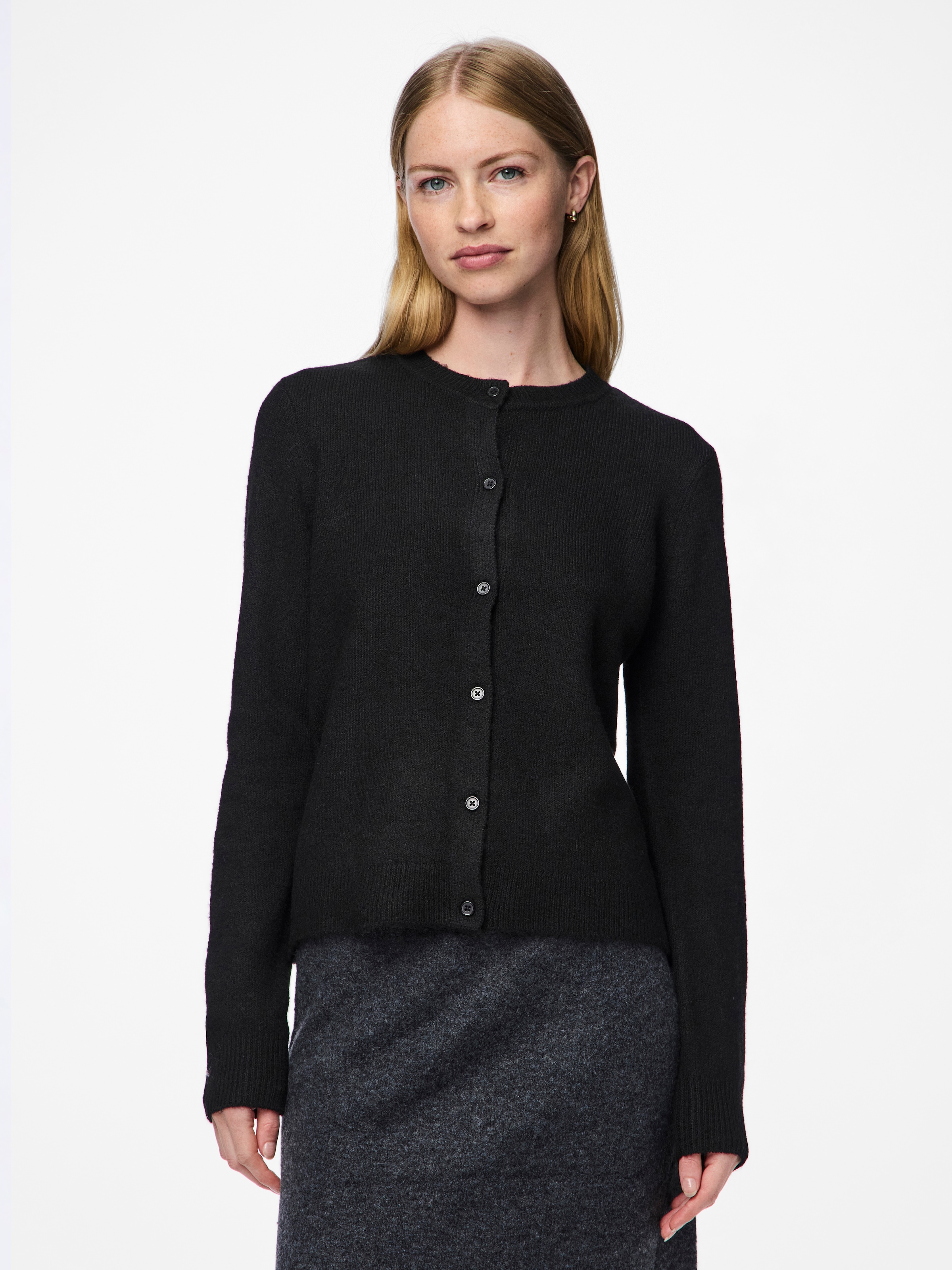 pieces Strickjacke »PCMALOU LS KNIT CARDIGAN NOOS BC« Materialmix, slim fit