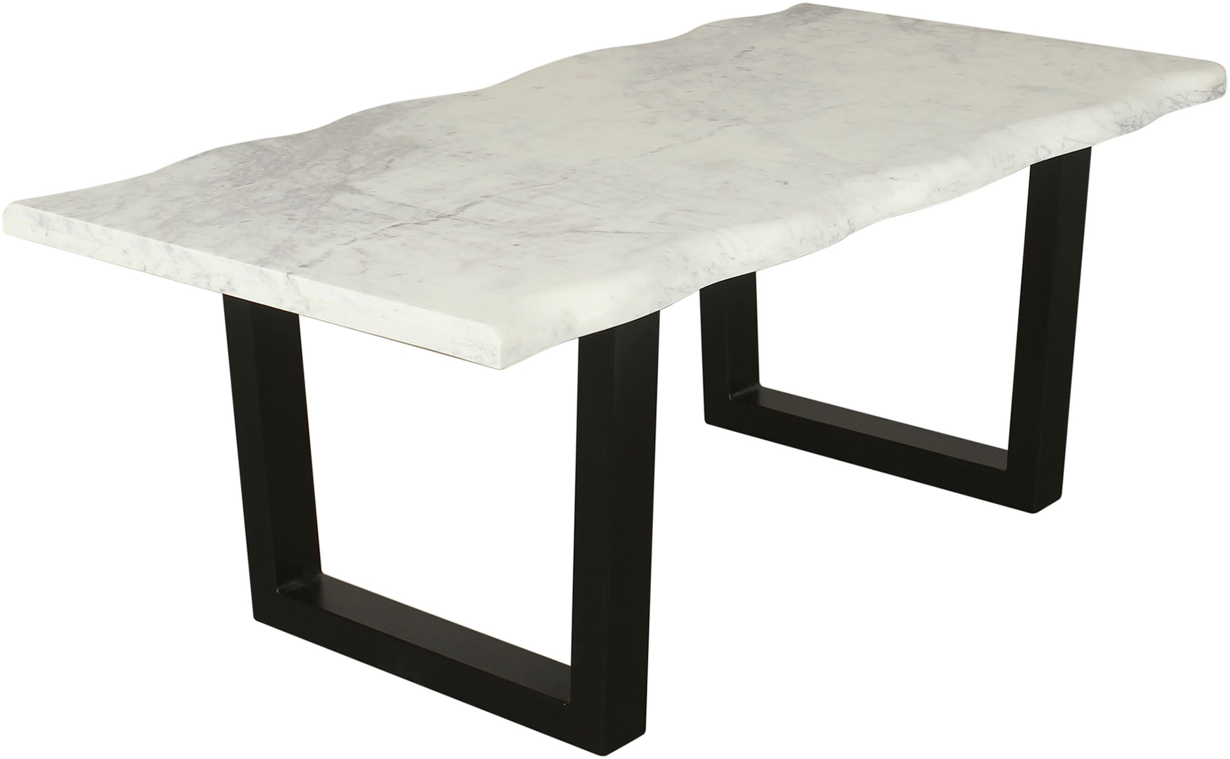 byLIVING Couchtisch »Stone«, (1 St.), aus echtem weißen Marmor mit natürlicher Wellenkante, 115x60cm